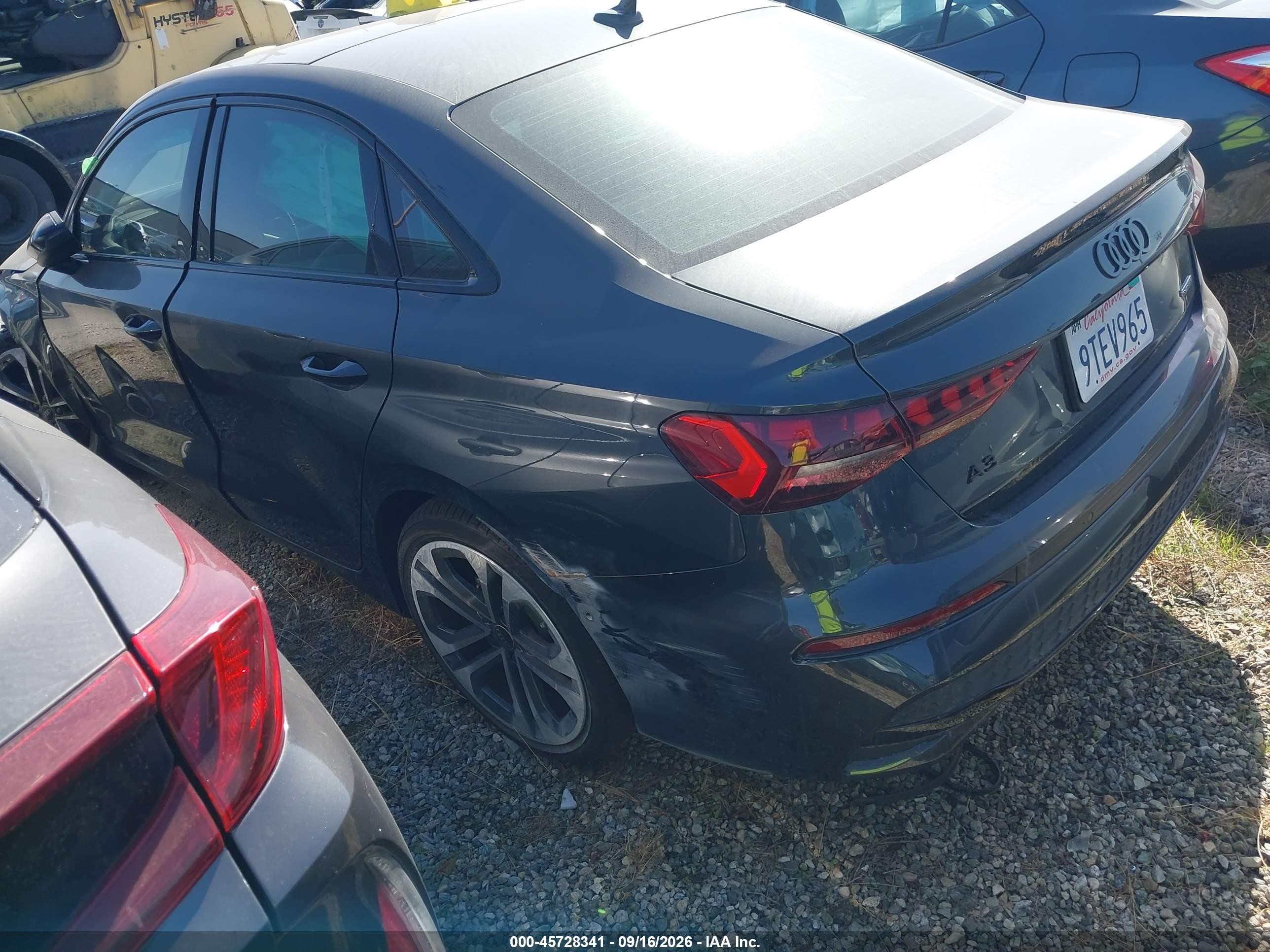 2025 Audi A3 VIN WAUGUDGY8SA064836 IAAI salvage auction — Unknown, Salvage Certificate (California), sold $7,400 on 2026-09-19 (photo 3)