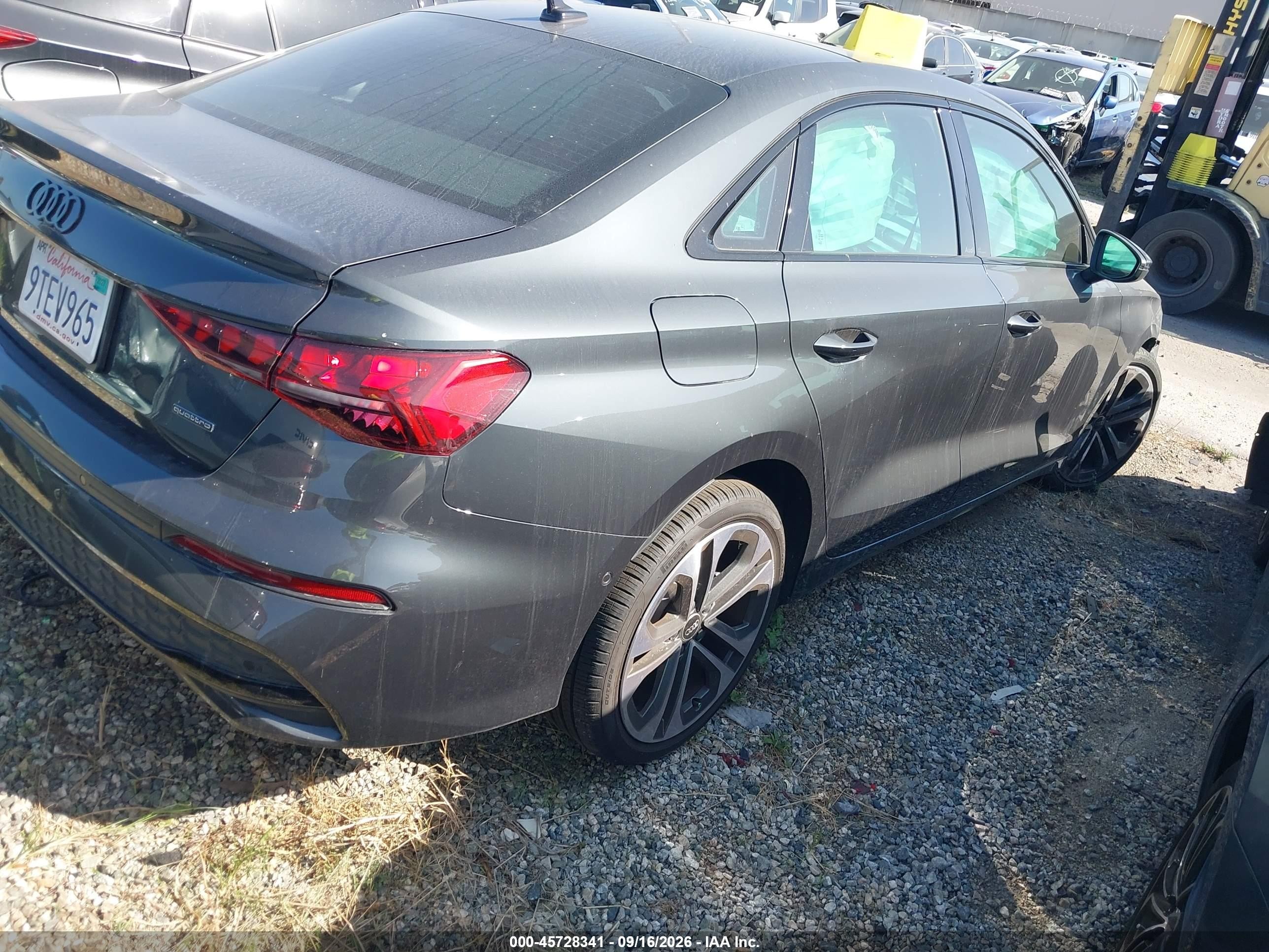 2025 Audi A3 VIN WAUGUDGY8SA064836 IAAI salvage auction — Unknown, Salvage Certificate (California), sold $7,400 on 2026-09-19 (photo 4)
