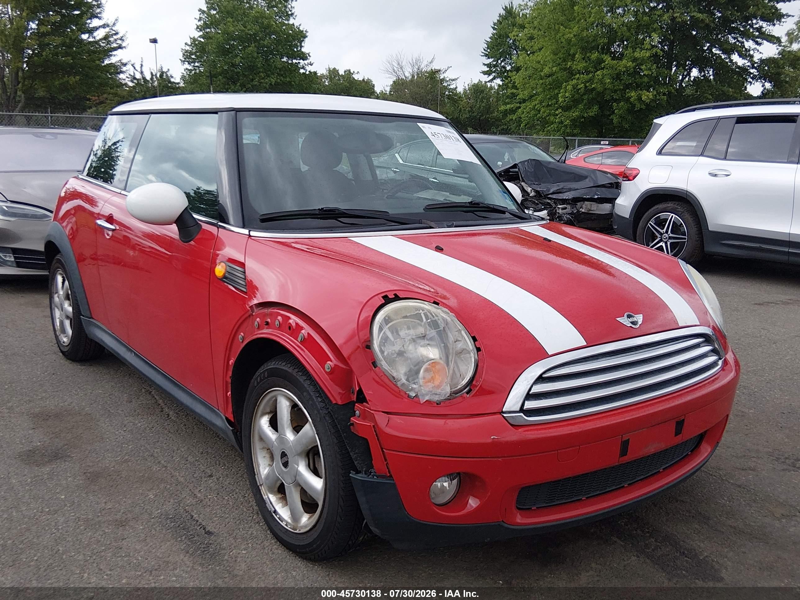 2008 Mini Hardtop VIN WMWMF33528TT63576 IAAI salvage auction — Unknown, Salvage (New Jersey), sold $500 on 2026-09-14 (photo 1)