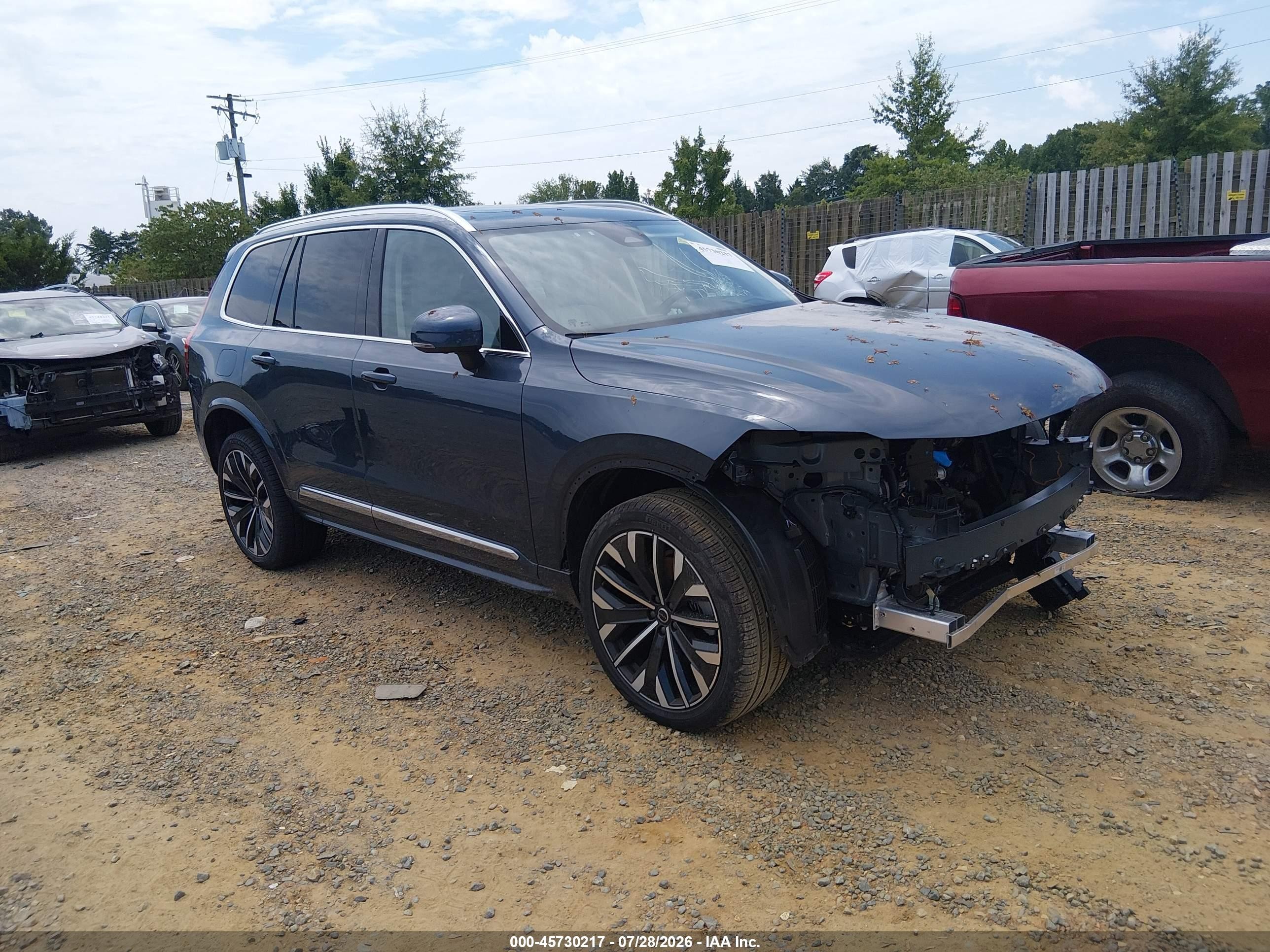 2026 Volvo XC90 VIN YV4062JF0T1491274 IAAI salvage auction — Front End, Salvage (Virginia), sold $26,300 on 2026-08-17 (photo 1)