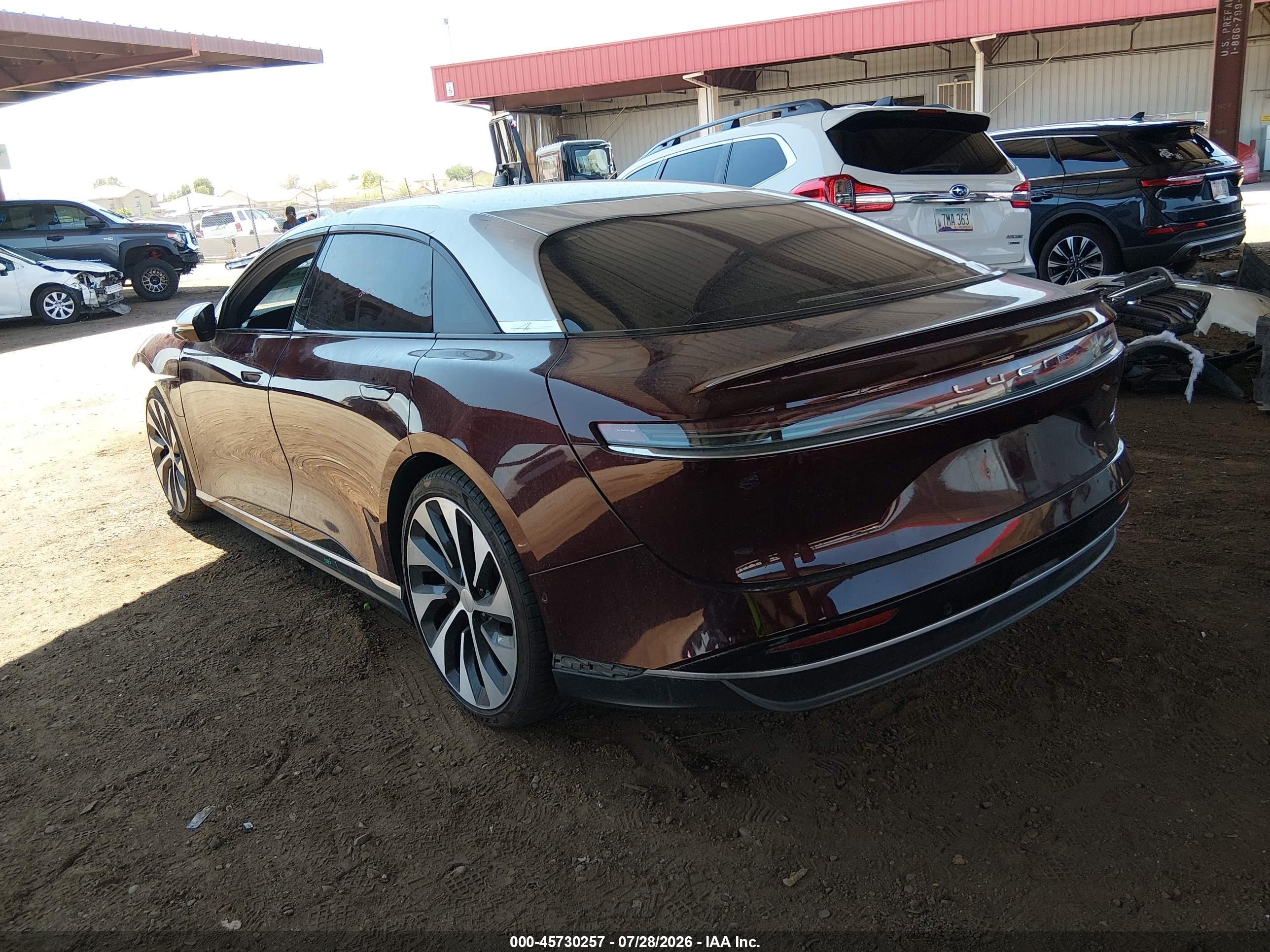 2022 Lucid Air VIN 50EA1GBA8NA001507 IAAI salvage auction — Front End, Salvage (Arizona), sold $10,300 on 2026-09-03 (photo 3)