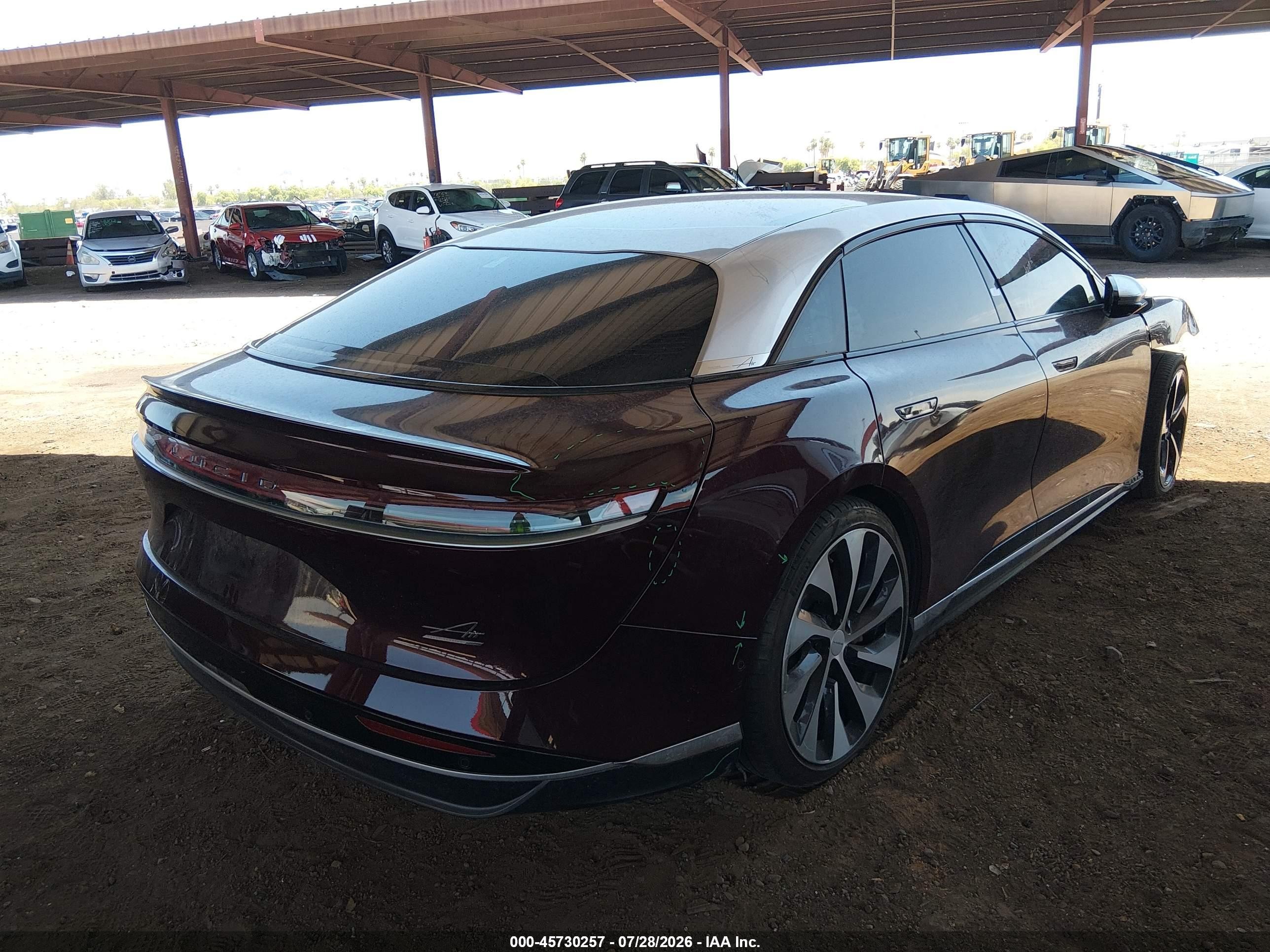 2022 Lucid Air VIN 50EA1GBA8NA001507 IAAI salvage auction — Front End, Salvage (Arizona), sold $10,300 on 2026-09-03 (photo 4)