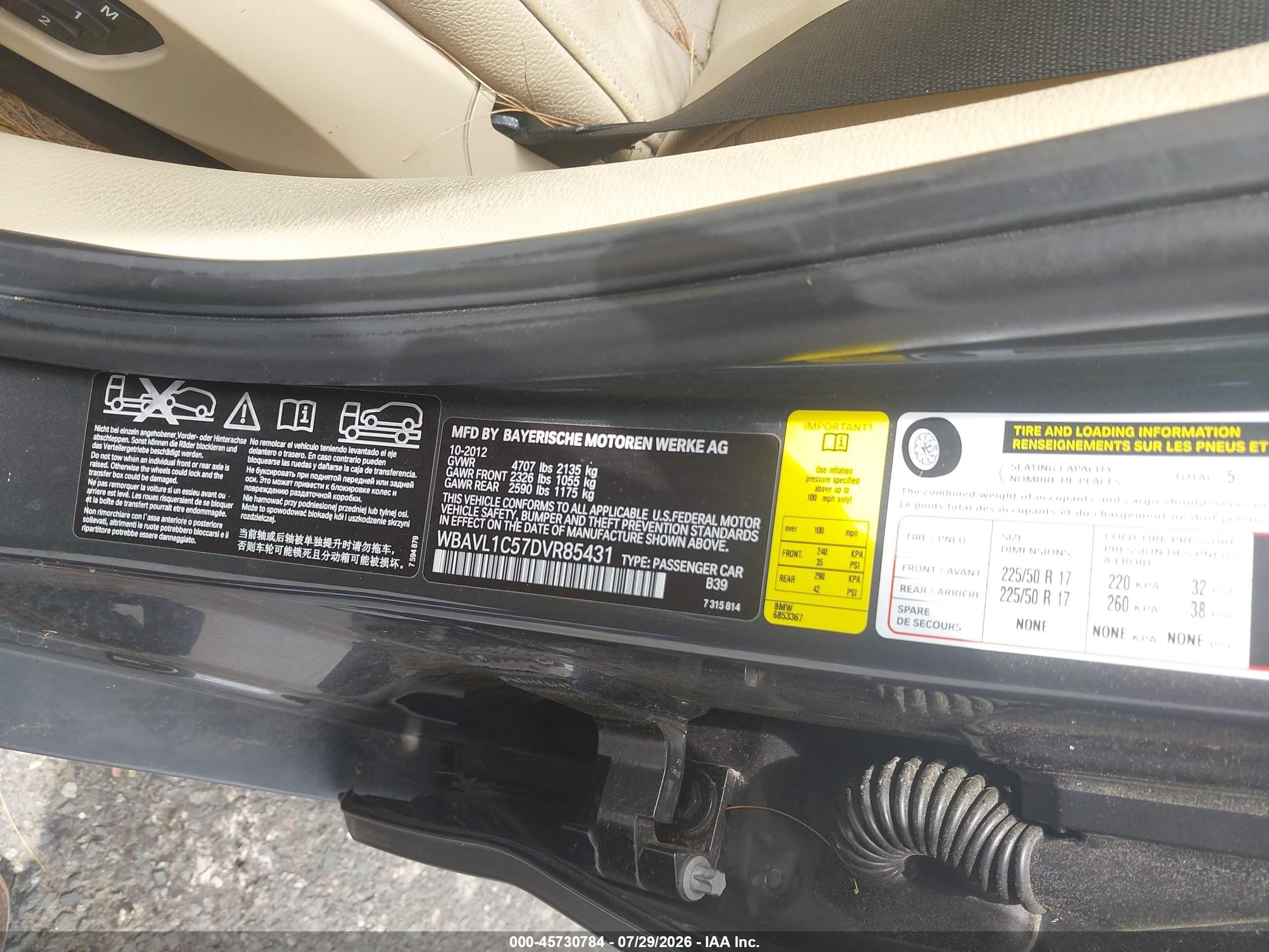 2013 BMW X1 VIN WBAVL1C57DVR85431 IAAI salvage auction — Side, Salvage (New Jersey), sold $325 on 2026-09-08 (photo 9)