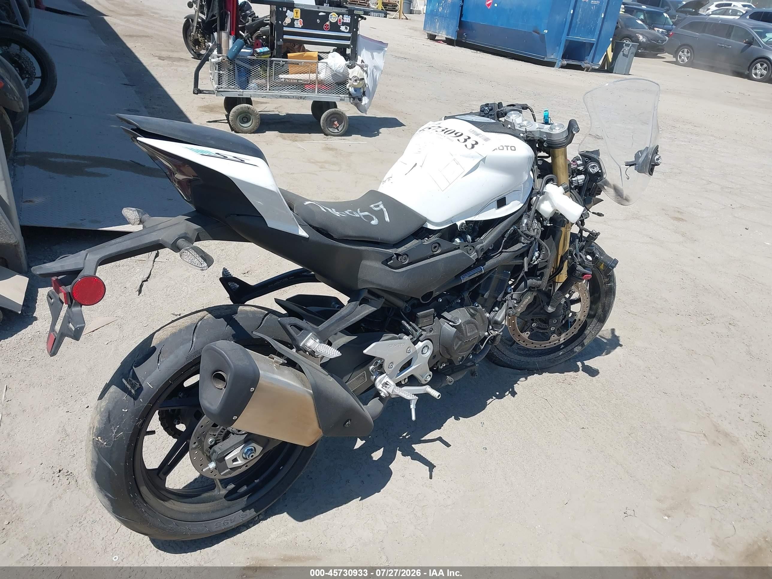 2024 Cf Moto 450ss VIN LCEPESLA7R6021390 IAAI salvage auction — Front End, Salvage (California), sold $50 on 2026-09-30 (photo 4)