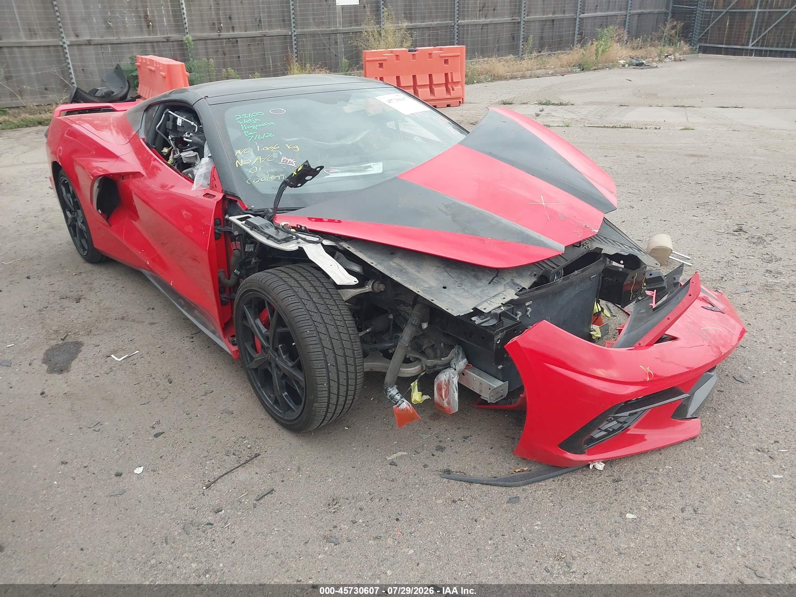 2020 Chevrolet Corvette Stingray VIN 1G1Y82D4XL5104662 — IAAI salvage auction photo