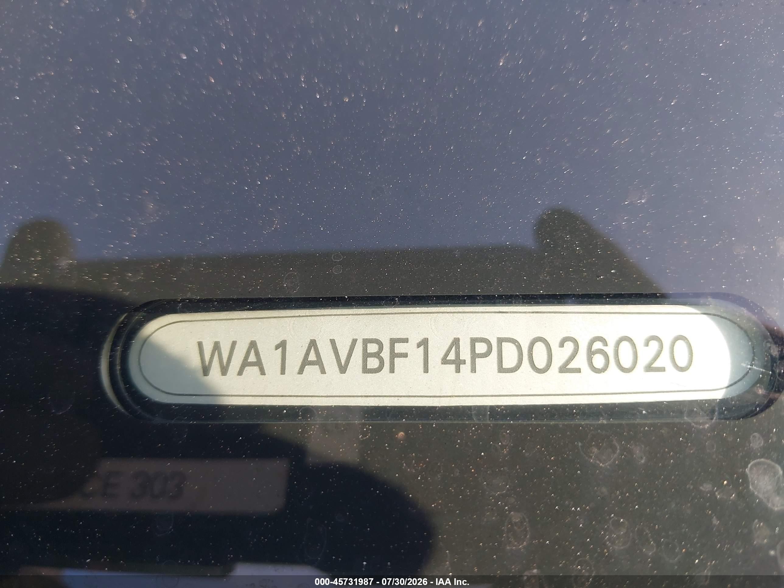 2023 Audi Q8 VIN WA1AVBF14PD026020 IAAI salvage auction — Front End, Rebuildable (Florida), sold $23,600 on 2026-09-08 (photo 9)