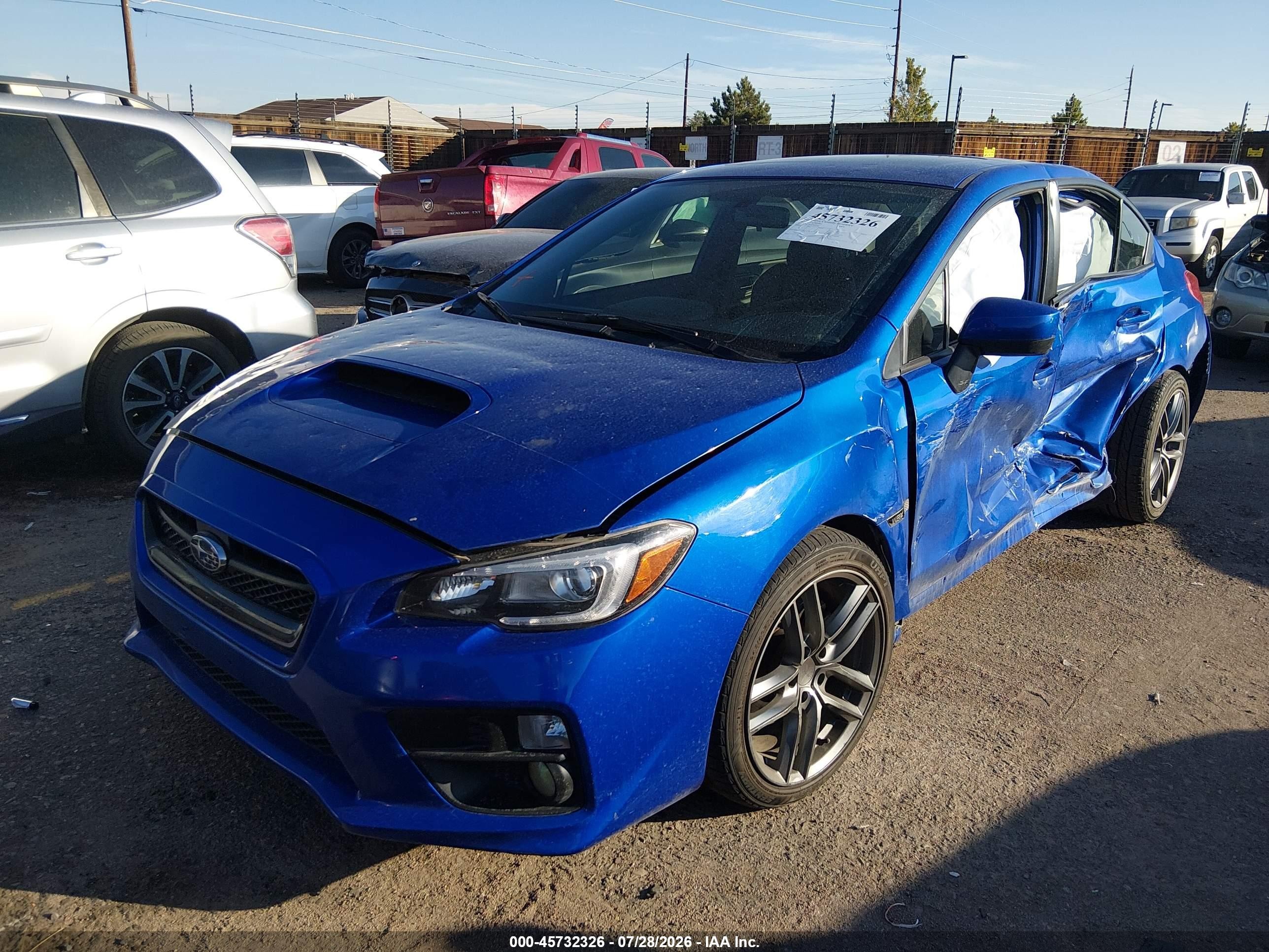 2015 Subaru WRX VIN JF1VA1G62F9832355 IAAI salvage auction — Side, Salvage (Colorado), sold $3,150 on 2026-09-29 (photo 2)