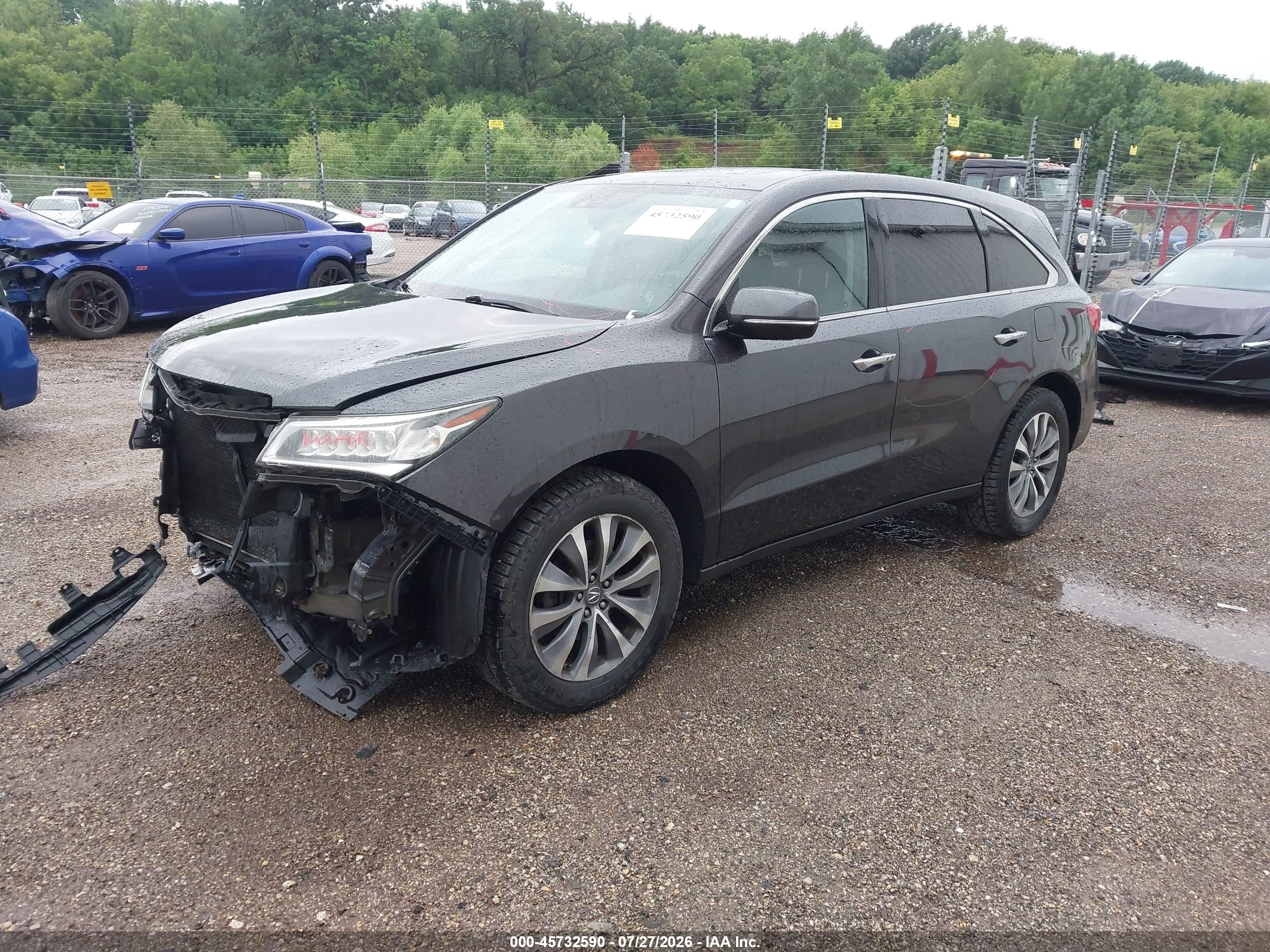2014 Acura Mdx VIN 5FRYD4H47EB044591 IAAI salvage auction — Front End, Salvage (Illinois), sold $1,450 on 2026-09-09 (photo 2)