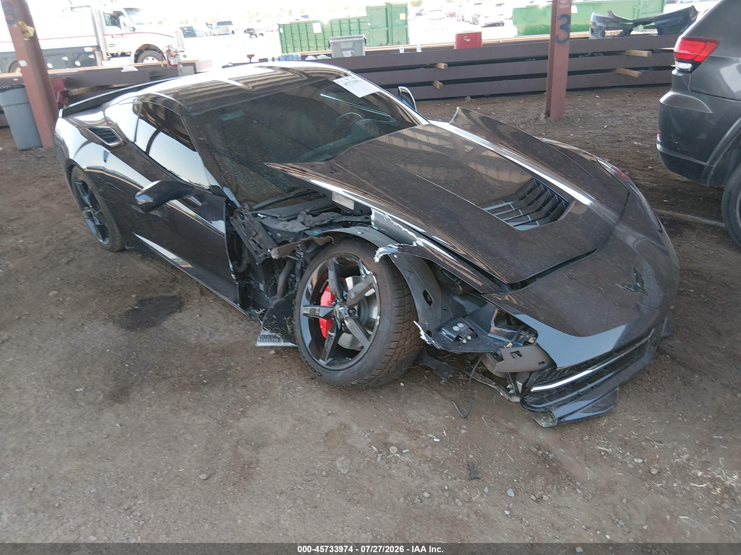2014 Chevrolet Corvette Stingray VIN 1G1YF2D76E5118755 — IAAI salvage auction photo