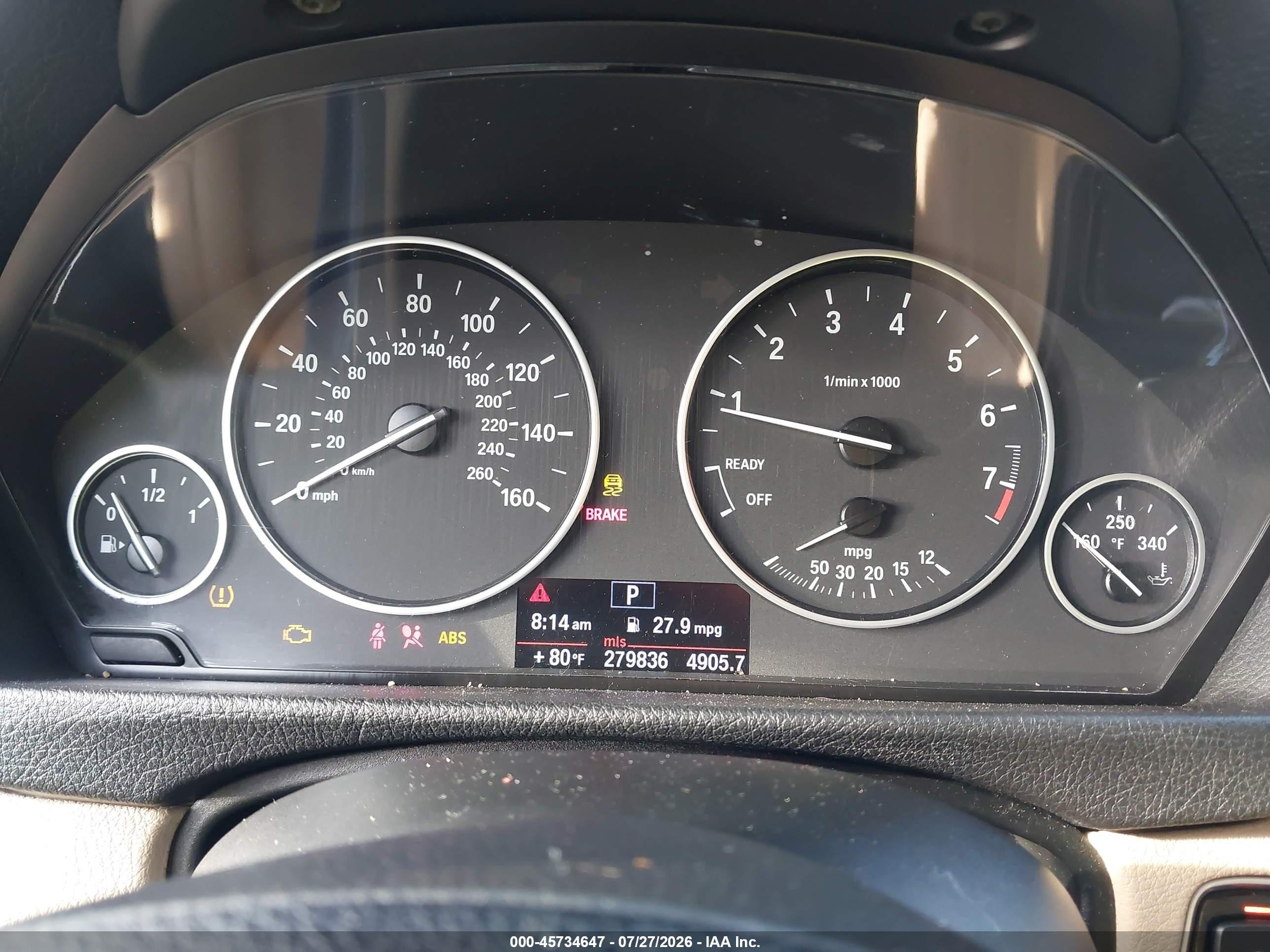 2013 BMW 3er VIN WBA3A5C50DF358424 IAAI salvage auction — Normal Wear, Clear (Florida), sold $875 on 2026-09-12 (photo 7)