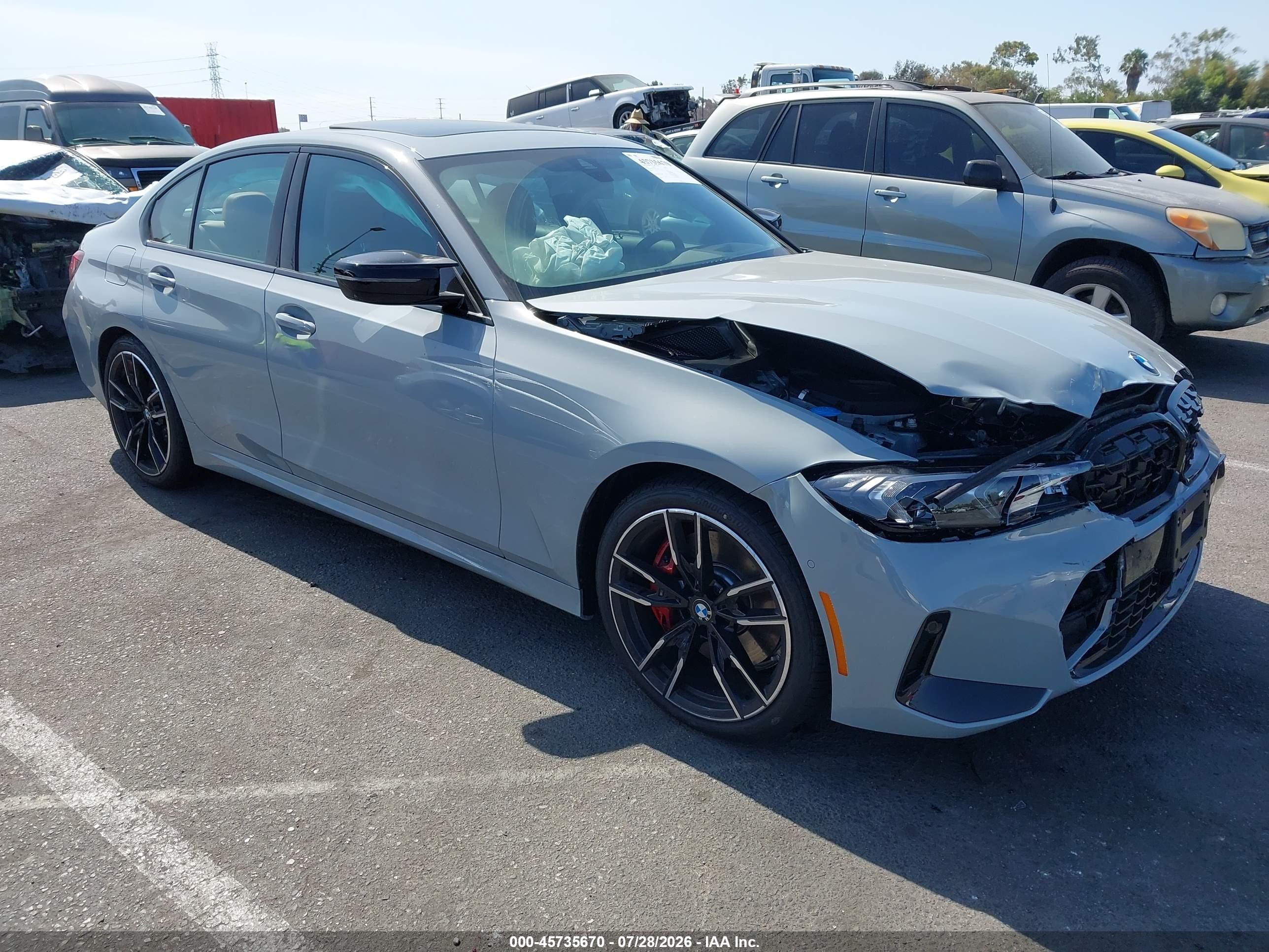 2026 BMW M340i VIN 3MW59FT06T8G53904 IAAI salvage auction — Front End, Clear (California), sold $23,600 on 2026-08-26 (photo 1)