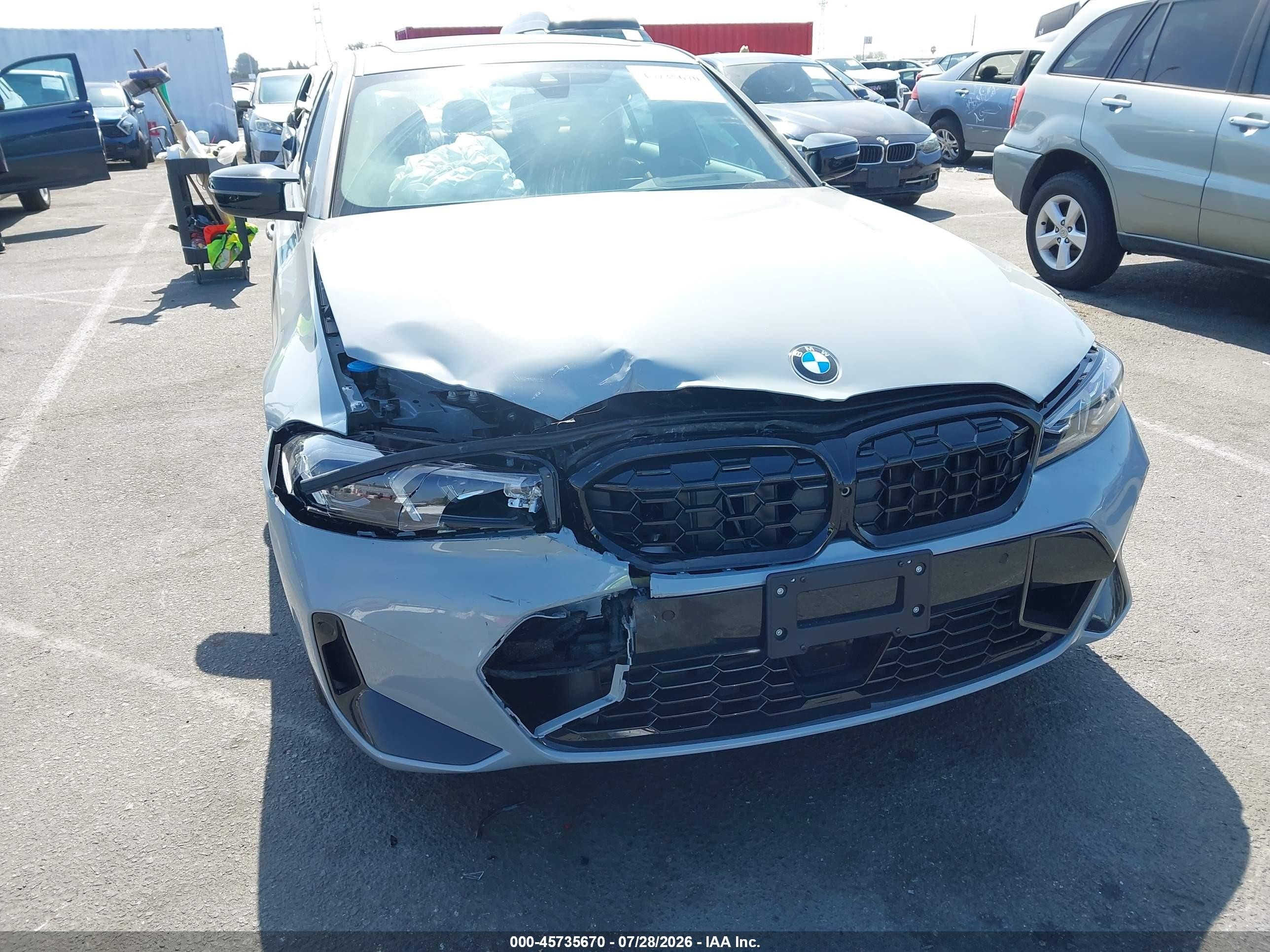 2026 BMW M340i VIN 3MW59FT06T8G53904 IAAI salvage auction — Front End, Clear (California), sold $23,600 on 2026-08-26 (photo 6)