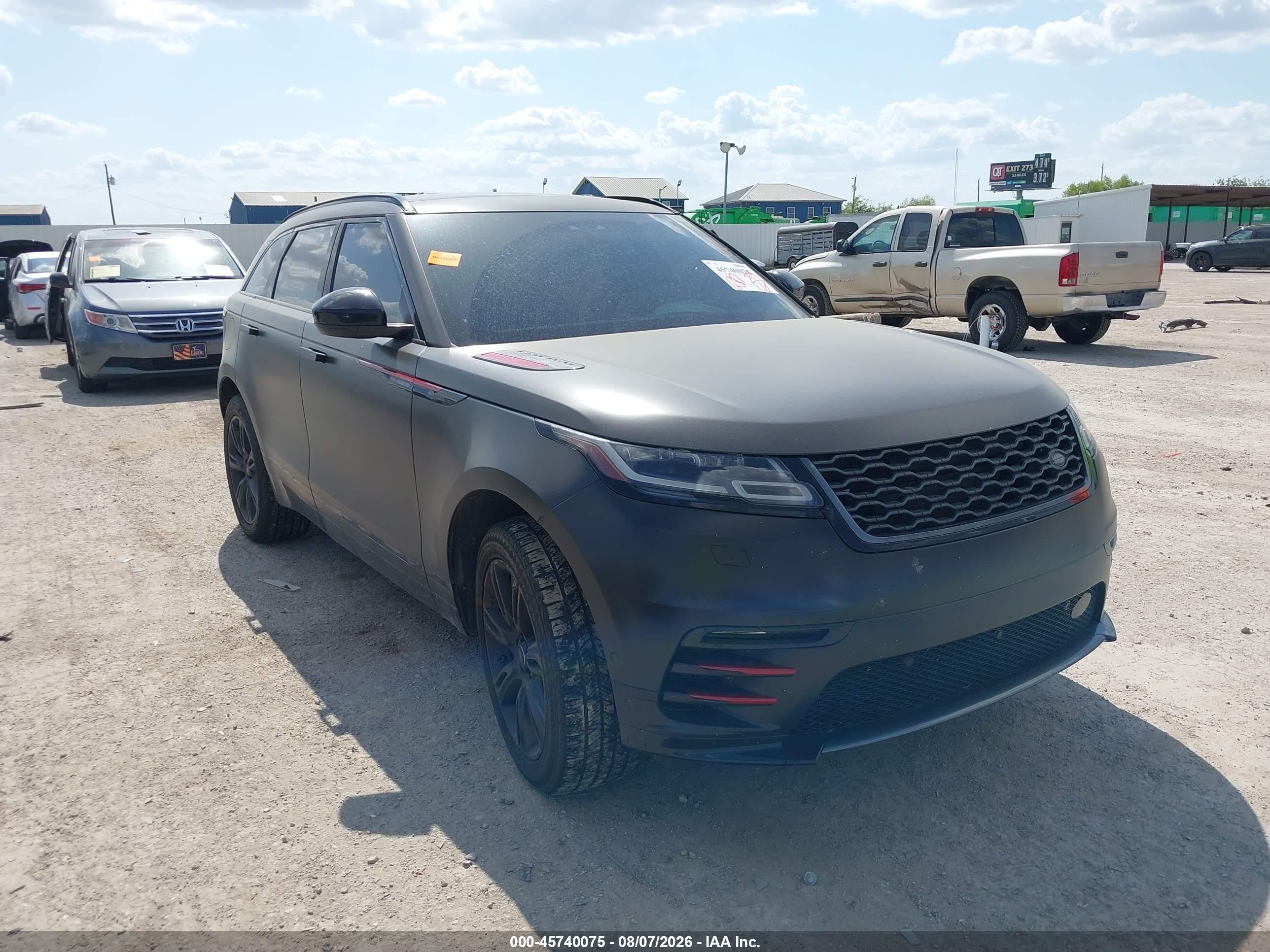 2019 Land rover Range rover velar VIN SALYL2EX0KA793687 IAAI salvage auction — Front End, Original (Texas), sold $6,300 on 2026-09-09 (photo 1)