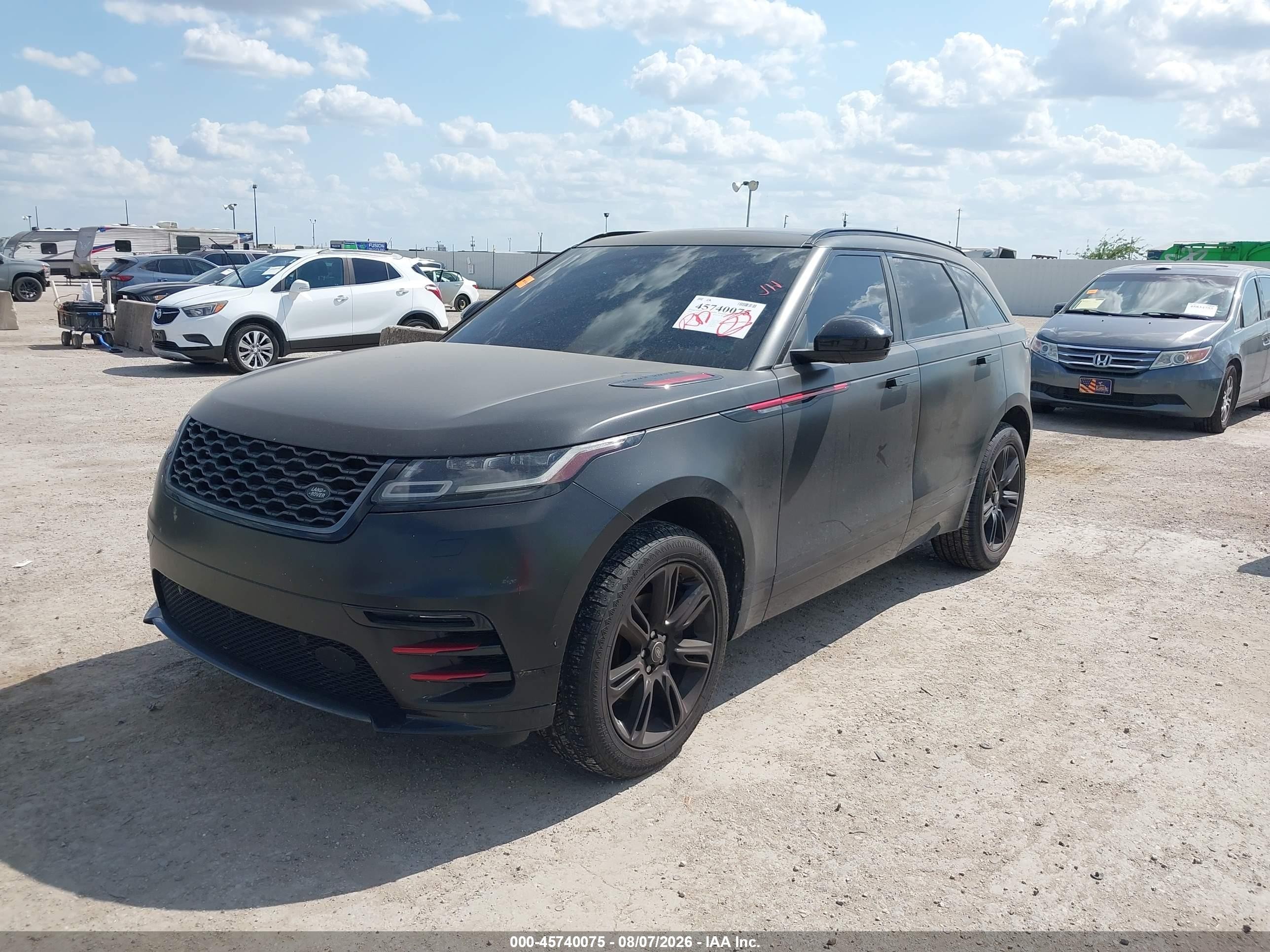 2019 Land rover Range rover velar VIN SALYL2EX0KA793687 IAAI salvage auction — Front End, Original (Texas), sold $6,300 on 2026-09-09 (photo 2)