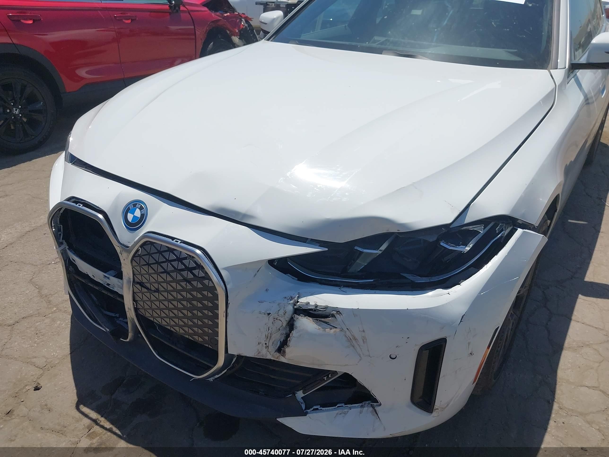 2025 BMW i4 VIN WBY23HD08SFT98632 IAAI salvage auction — Front End, Salvage (California), sold $19,800 on 2026-08-24 (photo 6)