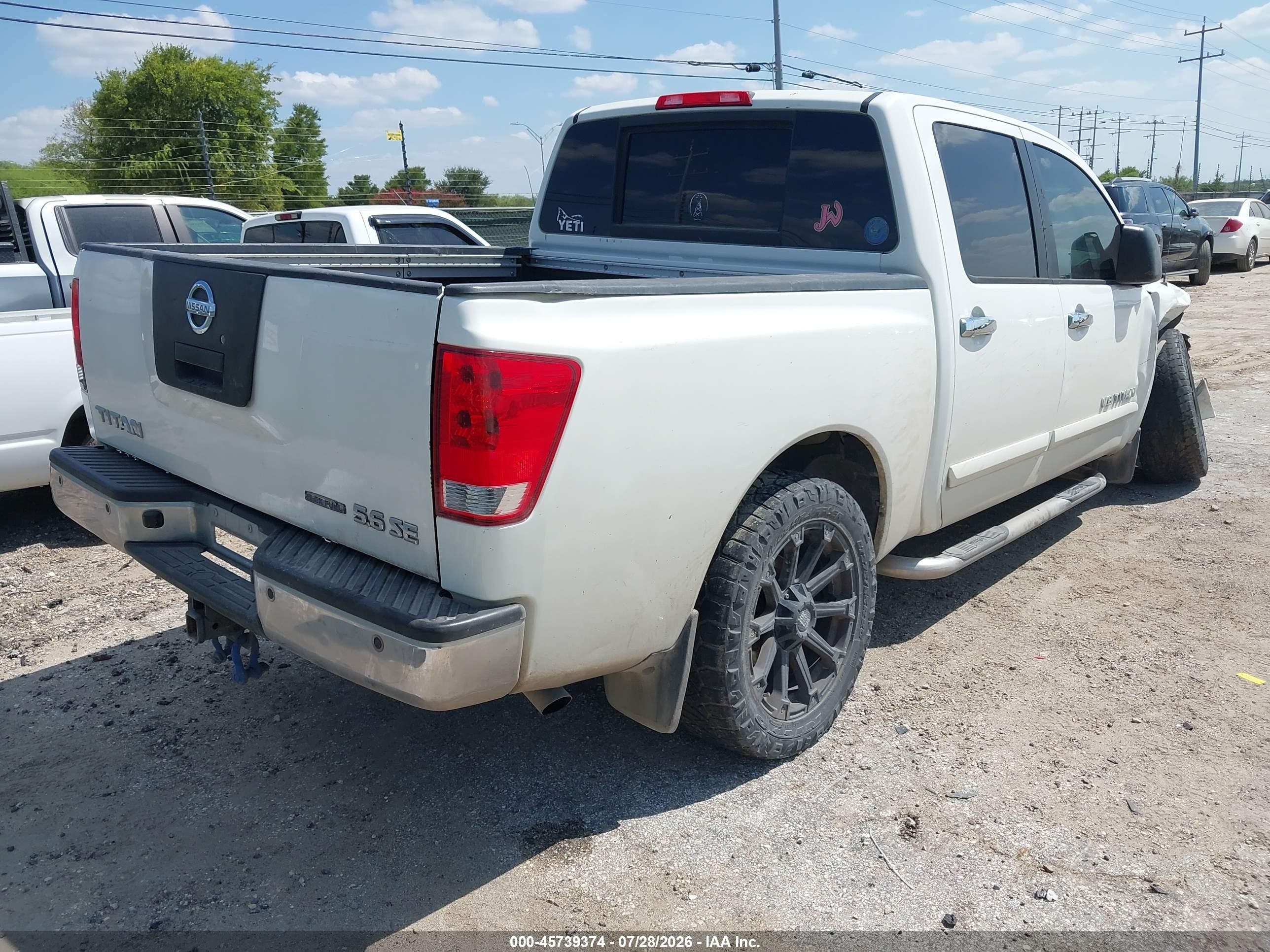 2010 Nissan TITAN VIN 1N6BA0EC2AN319927 IAAI salvage auction — Unknown, Original (Texas), sold $1,175 on 2026-09-12 (photo 4)