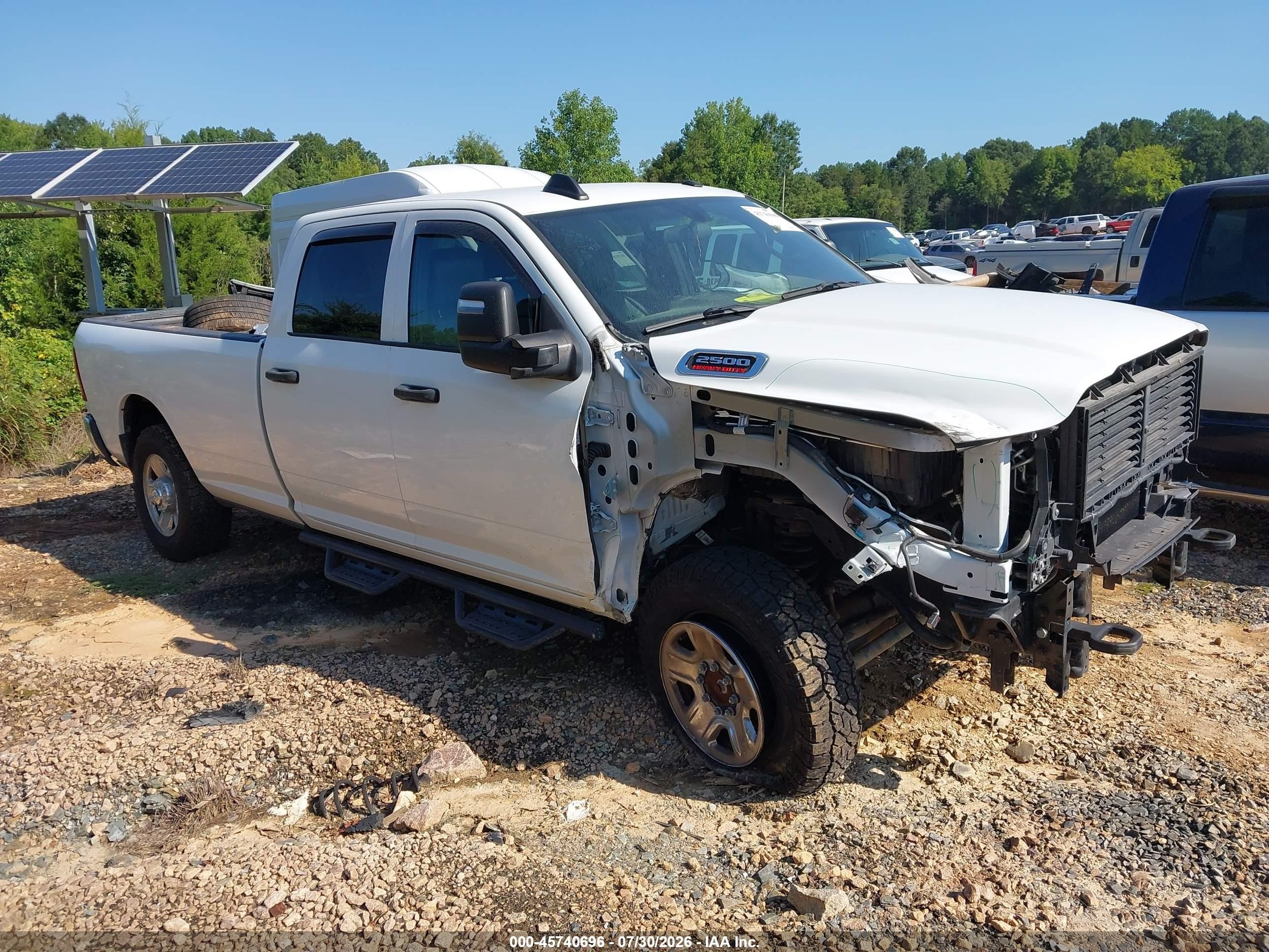 2023 Ram 2500 VIN 3C6UR5HJ8PG529274 IAAI salvage auction — Front End, Salvage (North Carolina), sold $9,100 on 2026-09-24 (photo 1)