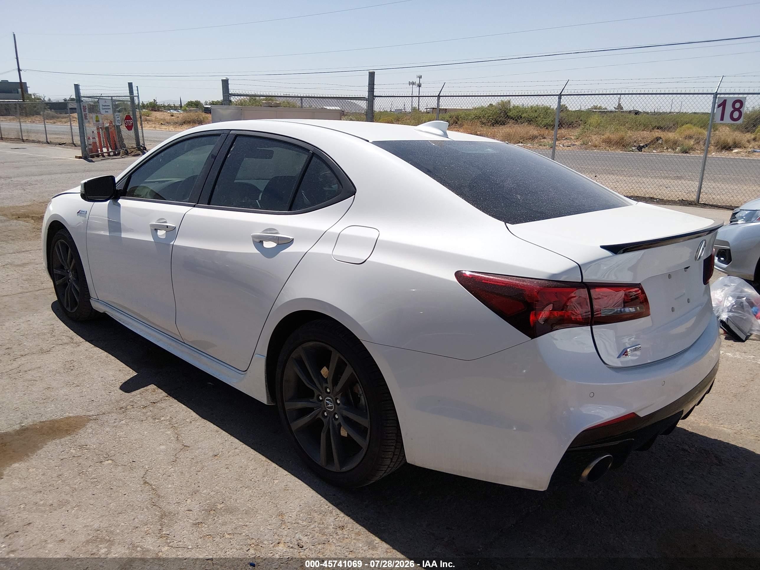 2018 Acura TLX VIN 19UUB2F63JA008674 IAAI salvage auction — Rear End, Salvage (New Mexico), sold $8,700 on 2026-09-16 (photo 3)