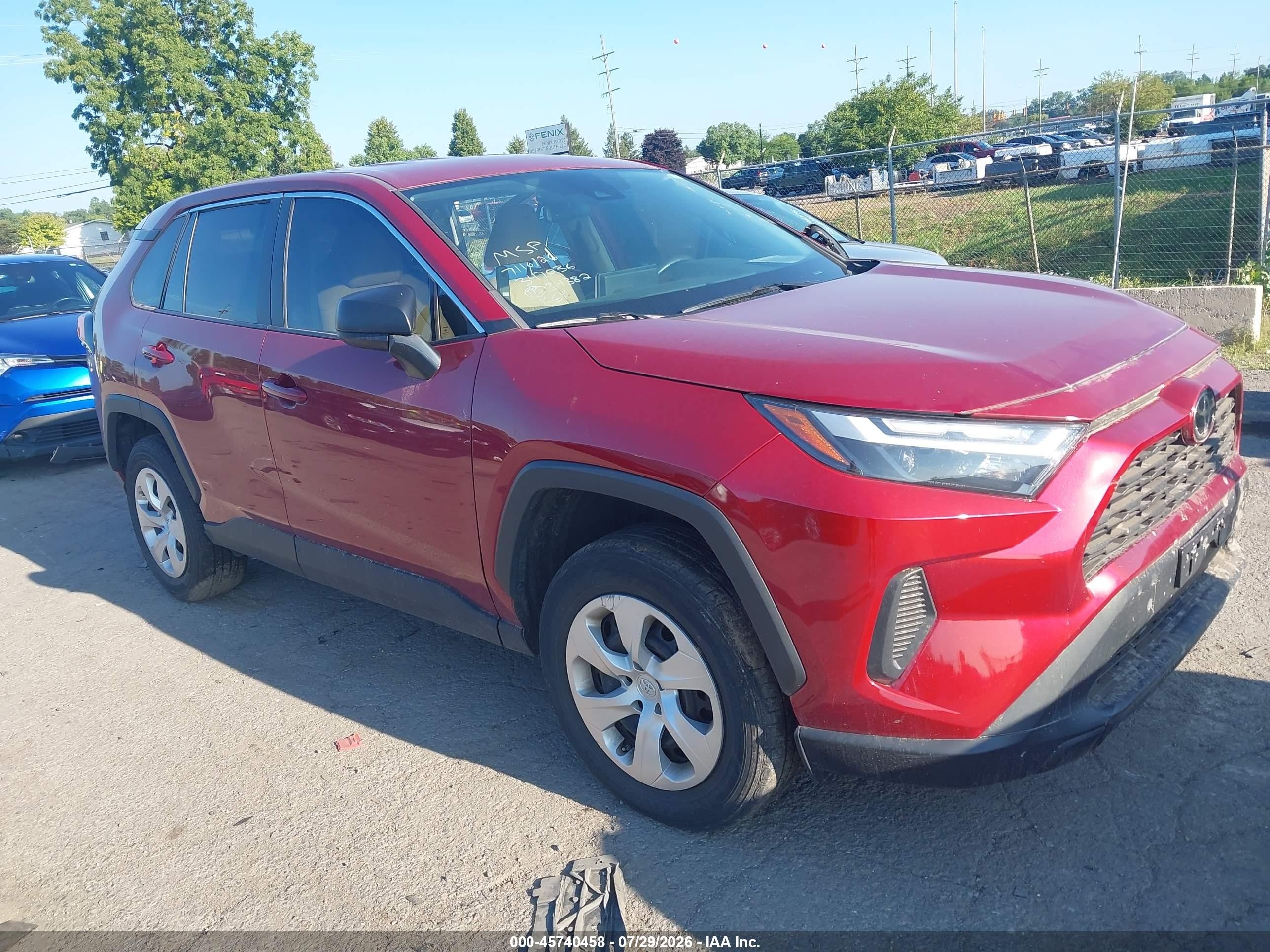 2023 Toyota Rav 4 VIN 2T3F1RFV5PW347036 IAAI salvage auction — Side, Clear (Michigan), sold $9,600 on 2026-09-24 (photo 1)