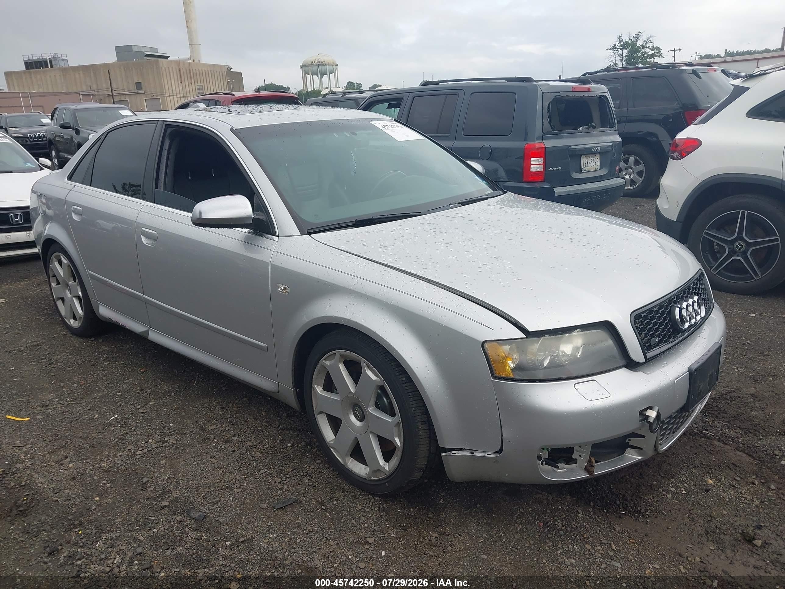 2004 Audi S4 VIN WAUPL68E44A290040 IAAI salvage auction — Front End, Salvage (New Jersey), sold $550 on 2026-09-08 (photo 1)