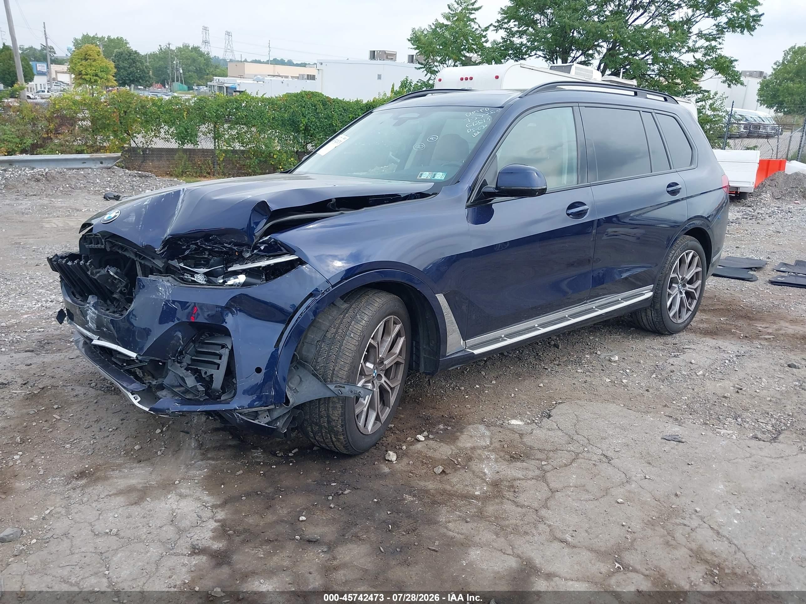 2021 BMW X7 VIN 5UXCW2C08M9G12615 IAAI salvage auction — Front End, Salvage (Pennsylvania), sold $19,500 on 2026-10-04 (photo 2)