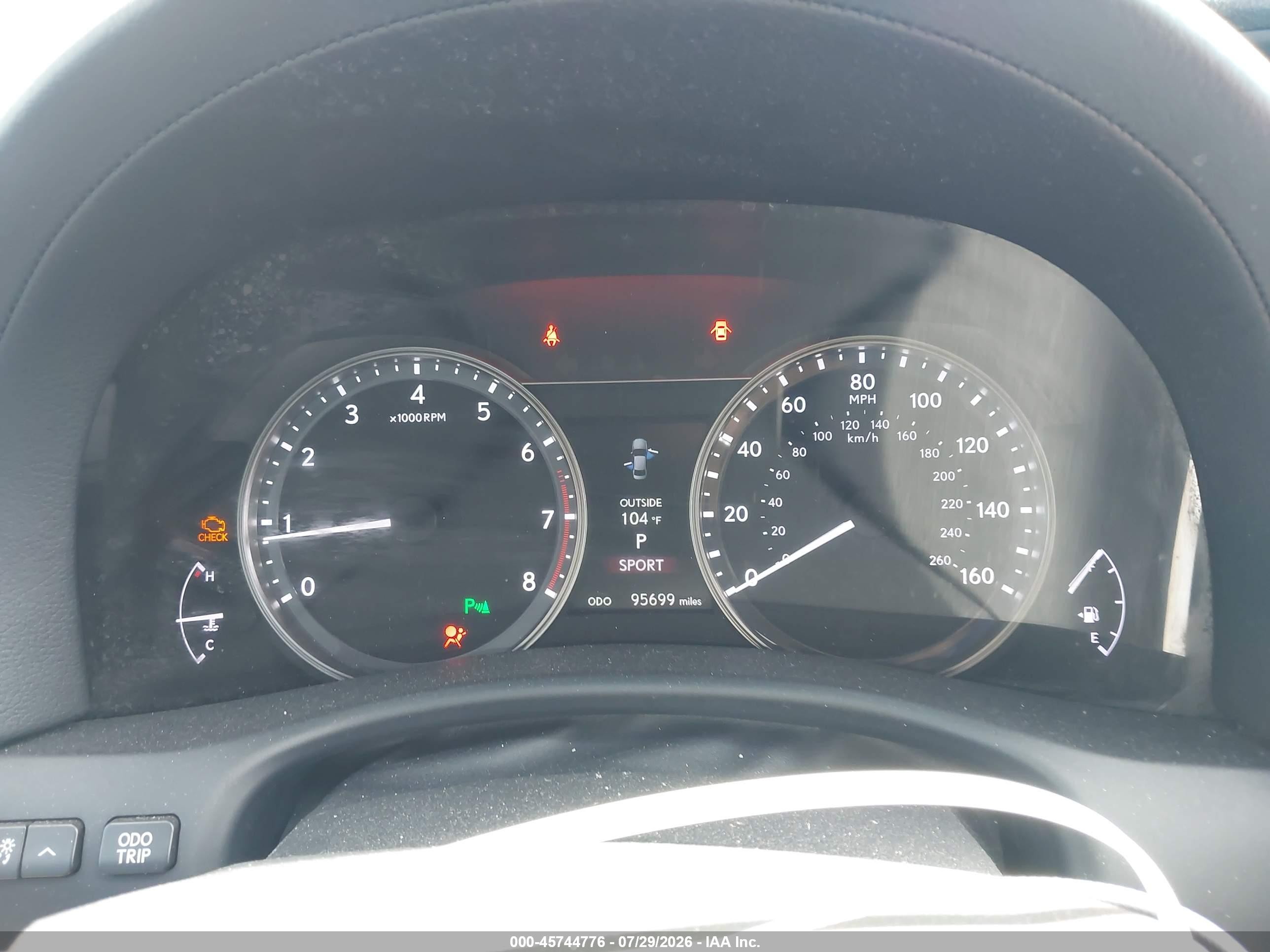 2015 Lexus Gs VIN JTHBE1BL6FA000299 IAAI salvage auction — Side, Salvage (Texas), sold $3,300 on 2026-09-25 (photo 7)