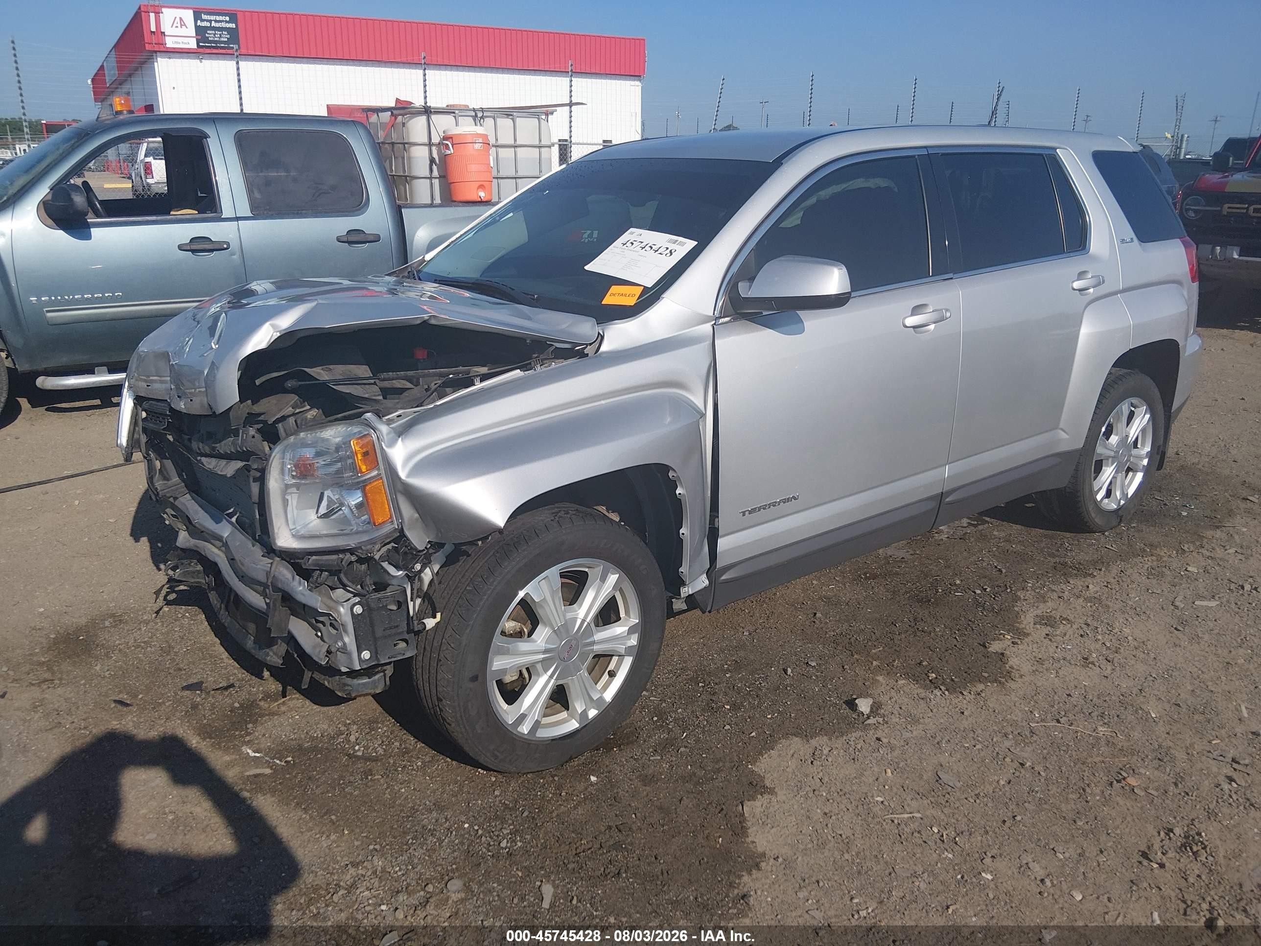 2017 Gmc Terrain VIN 2GKALMEK6H6118218 IAAI salvage auction — Front End, Clear (Arkansas), sold $425 on 2026-09-09 (photo 2)
