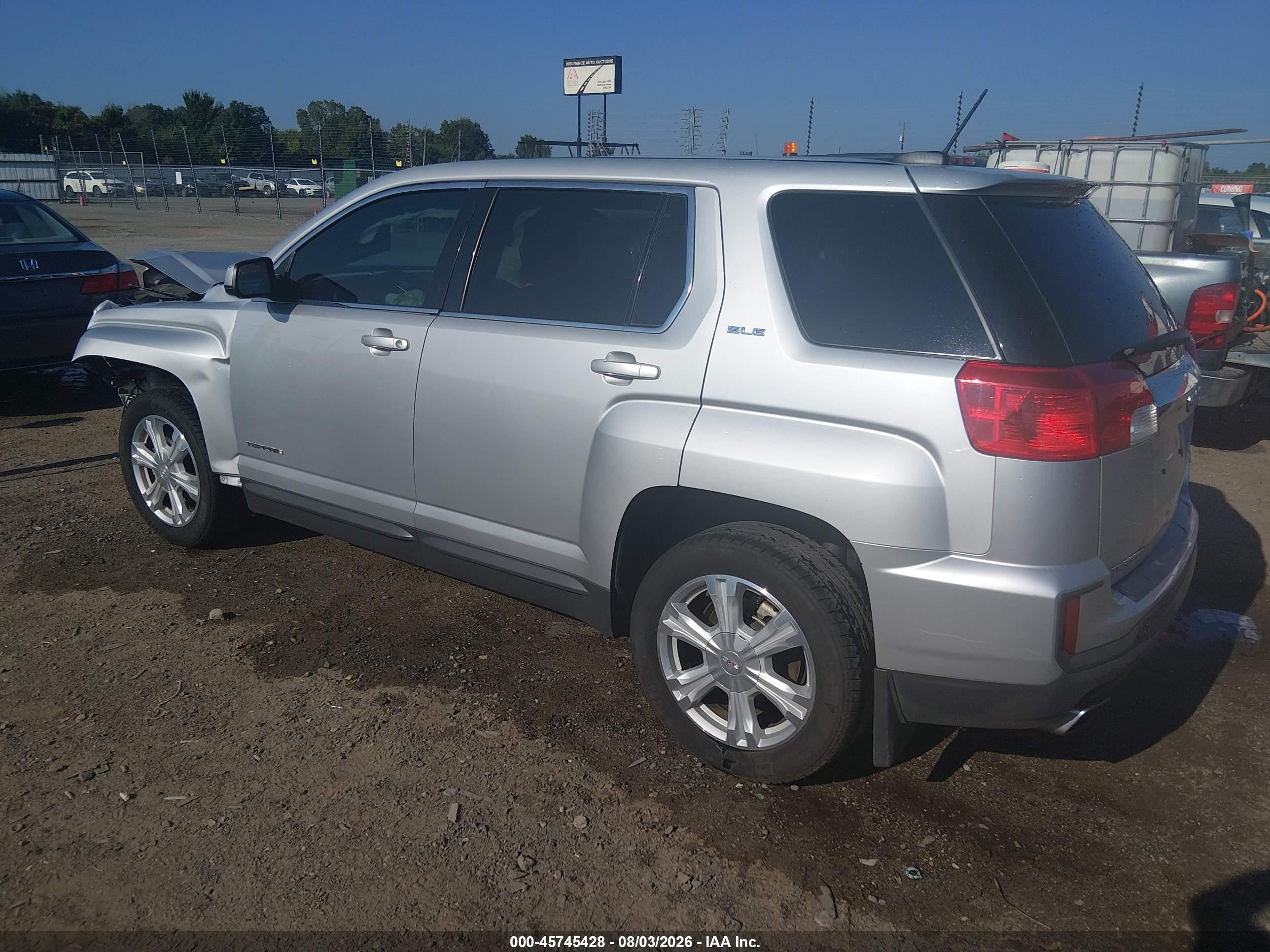 2017 Gmc Terrain VIN 2GKALMEK6H6118218 IAAI salvage auction — Front End, Clear (Arkansas), sold $425 on 2026-09-09 (photo 3)