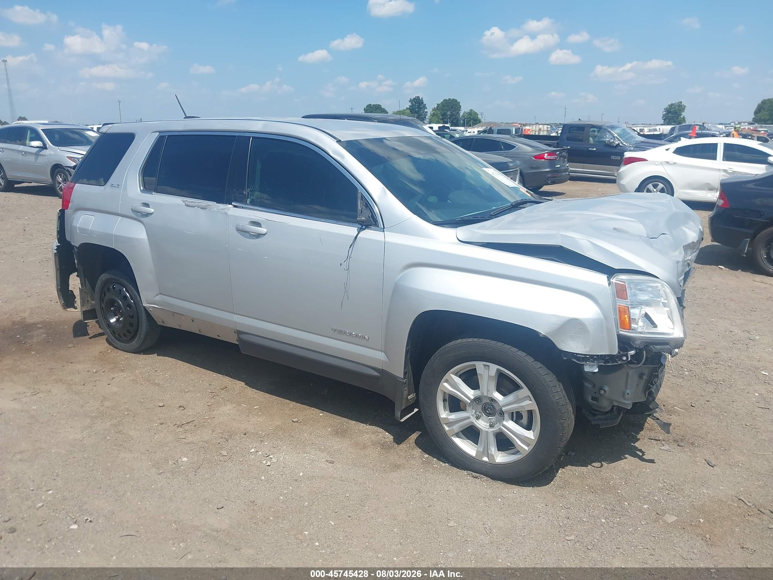 2017 Gmc Terrain VIN 2GKALMEK6H6118218 IAAI salvage auction — Front End, Clear (Arkansas), sold $425 on 2026-09-09 (photo 1)