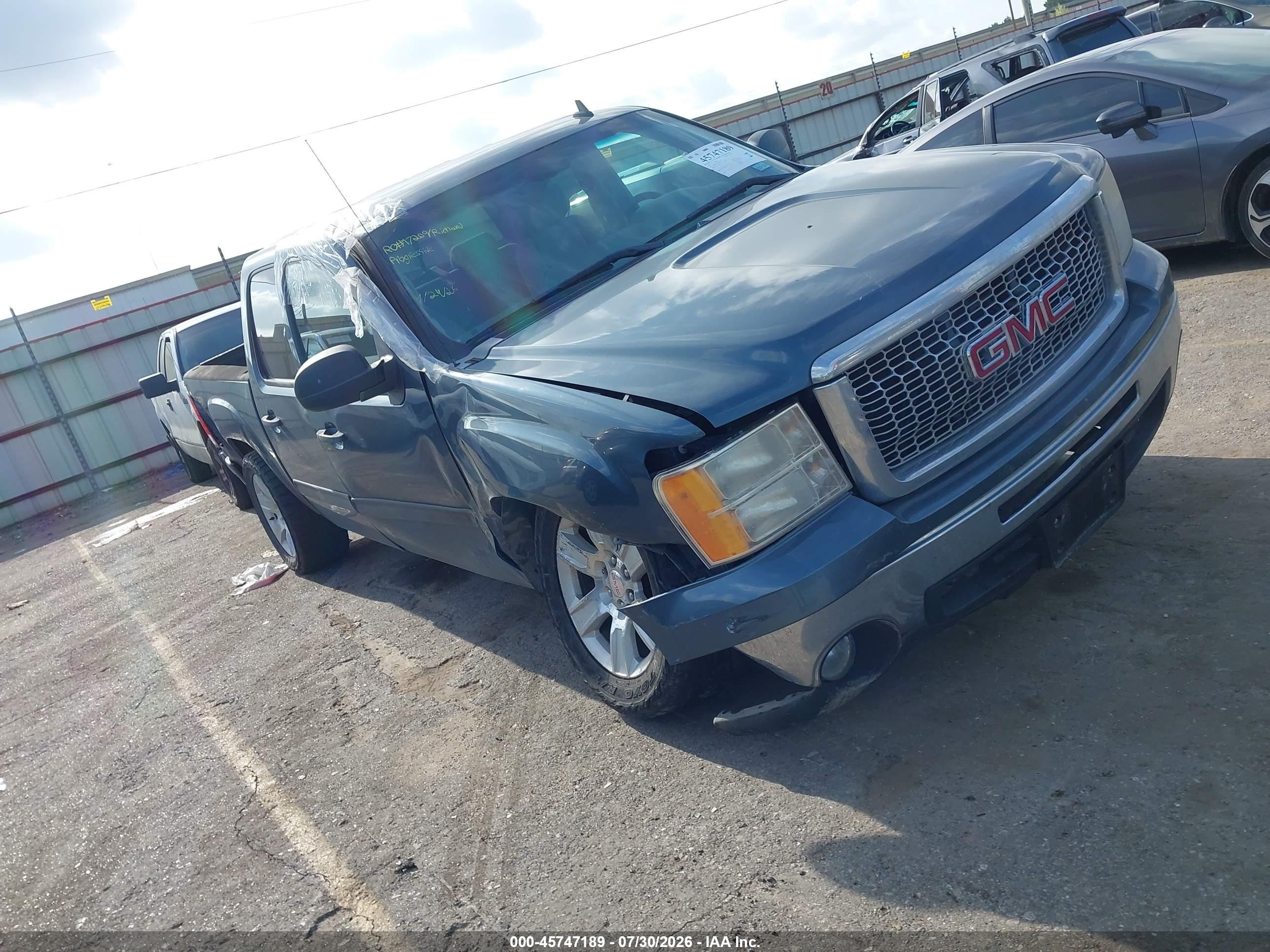 2012 Gmc SIERRA VIN 3GTP2VE78CG120415 IAAI salvage auction — Unknown, Original (Texas), sold $2,675 on 2026-09-09 (photo 1)