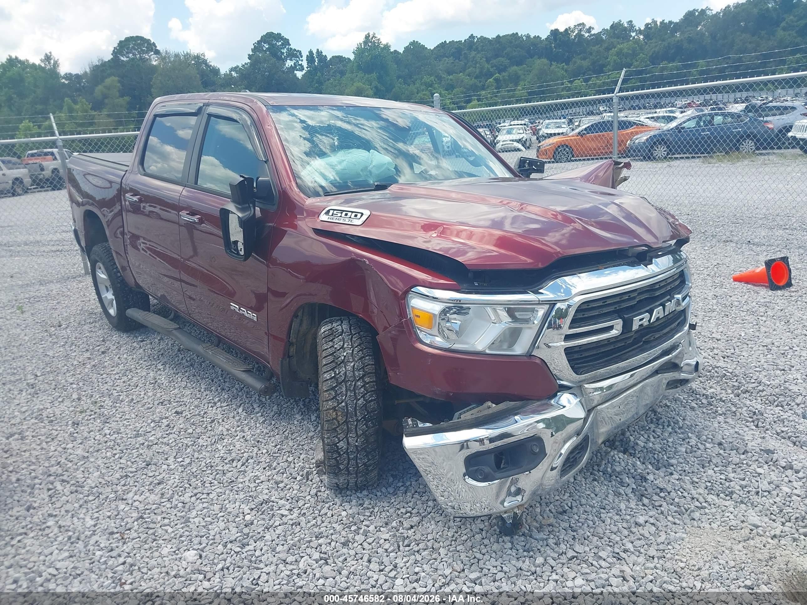 2019 Ram 1500 VIN 1C6SRFFT1KN668583 IAAI salvage auction — Unknown, Salvage (Alabama), sold $3,500 on 2026-09-03 (photo 1)