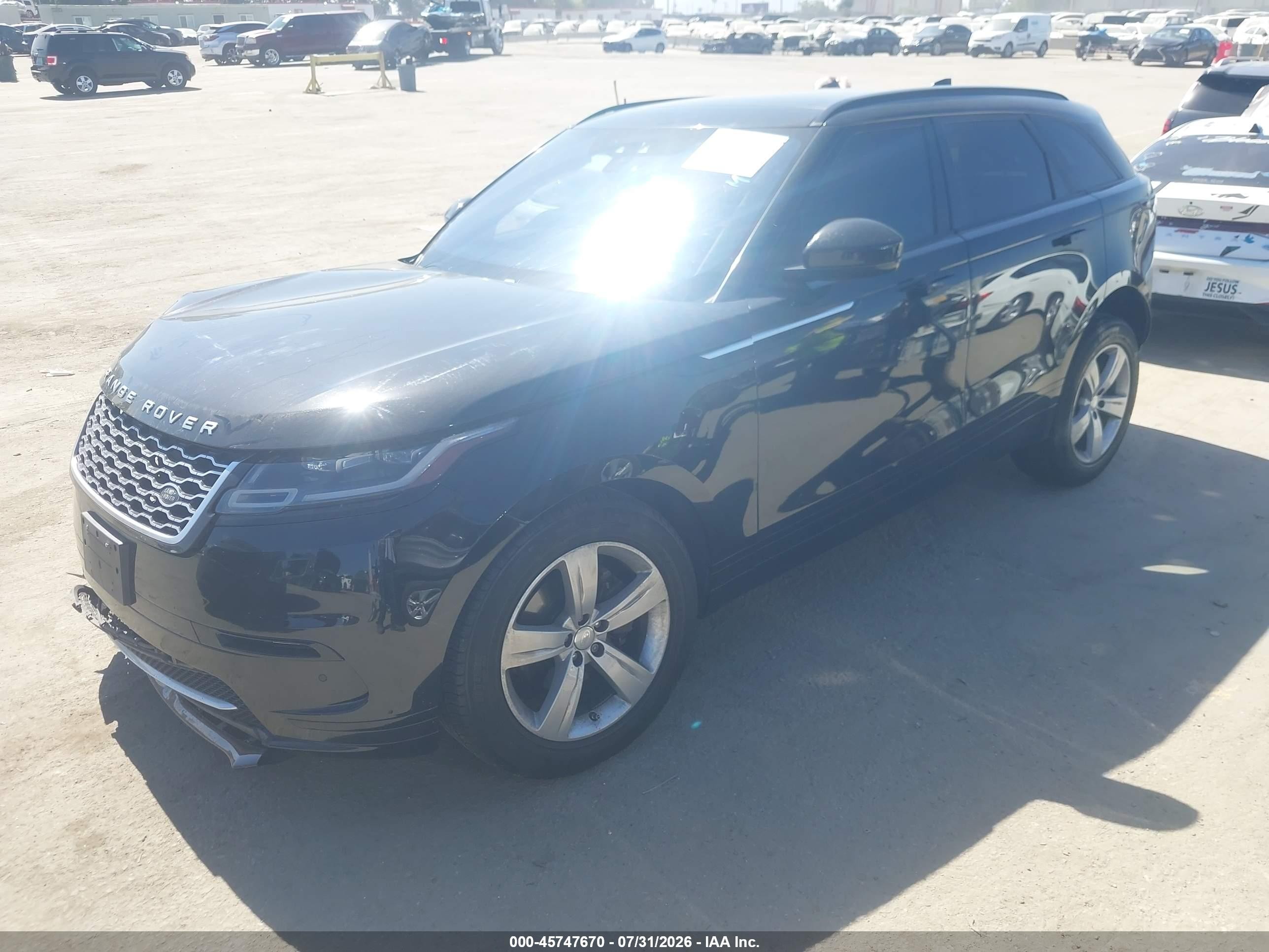 2020 Land Rover Range Rover Velar VIN SALYB2EX2LA286455 IAAI salvage auction — Side, Salvage (California), sold $4,050 on 2026-09-13 (photo 2)