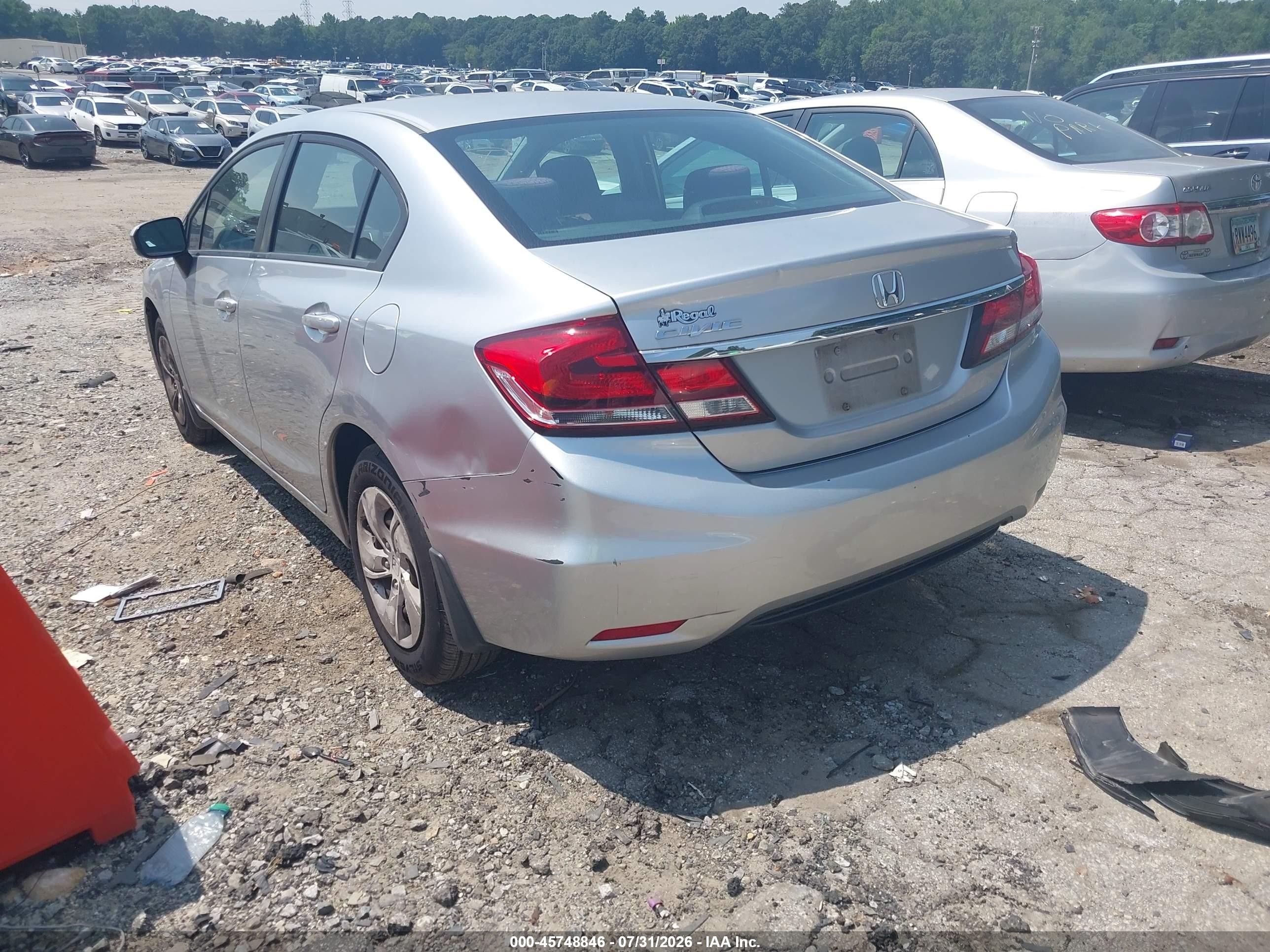 2014 Honda Civic VIN 19XFB2F50EE047367 IAAI salvage auction — Front End, Salvage (Georgia), sold $2,000 on 2026-09-24 (photo 3)