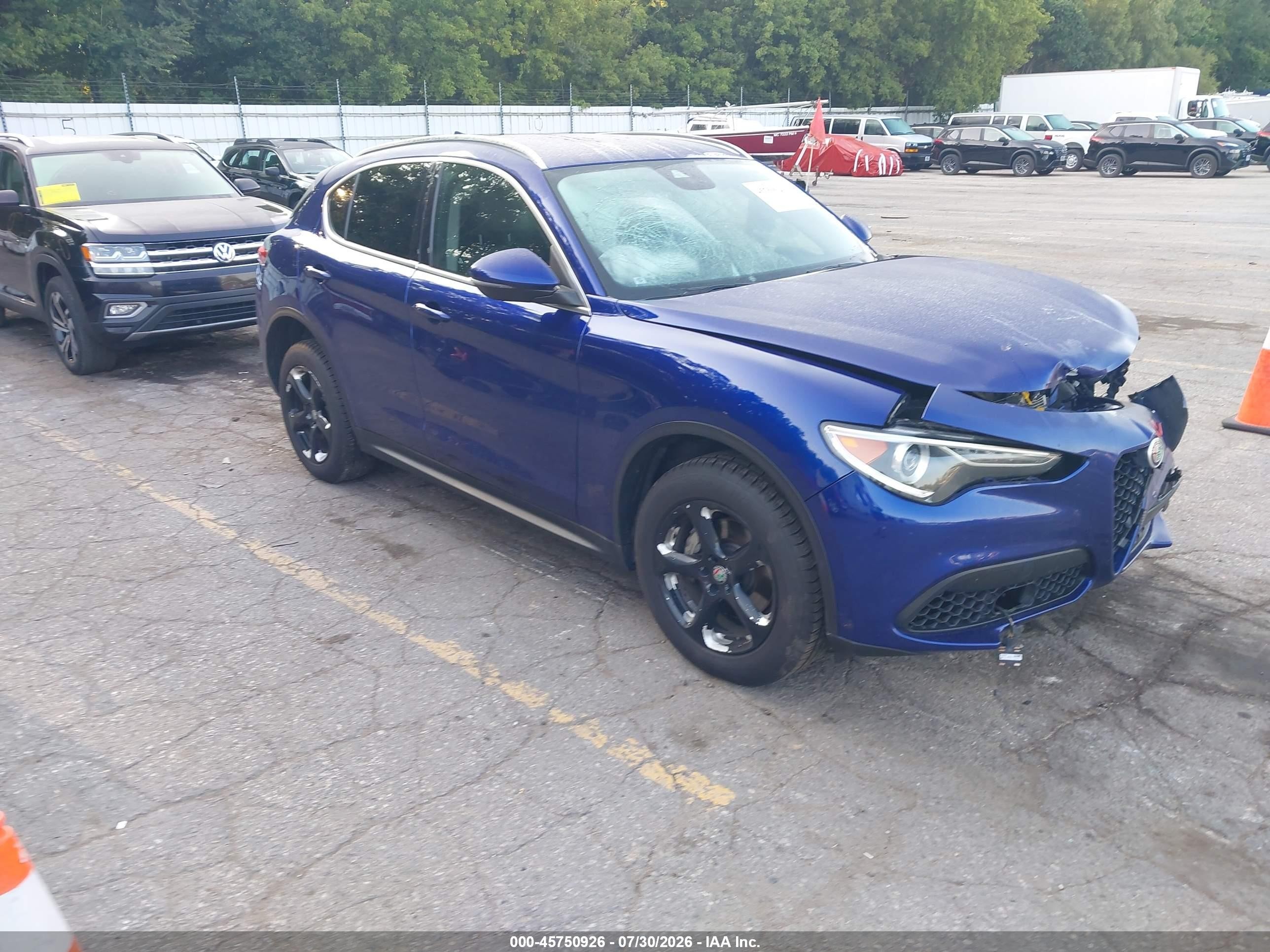 2020 Alfa romeo Stelvio VIN ZASPAKAN8L7C94106 IAAI salvage auction — Front End, Clear (Michigan), sold $2,150 on 2026-09-26 (photo 1)