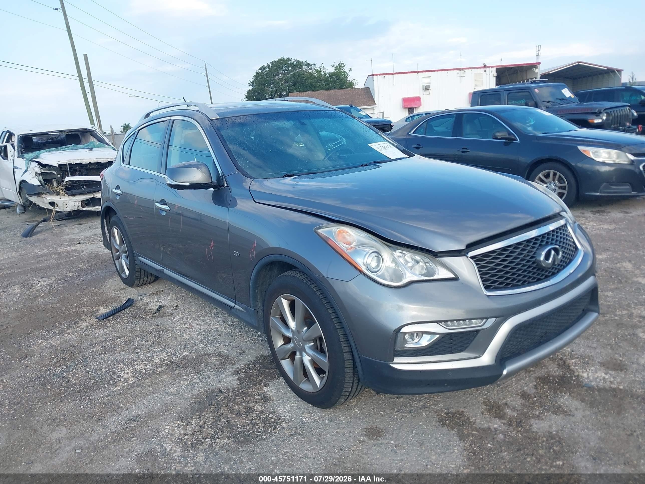 2017 Infiniti Qx50 VIN JN1BJ0RR4HM415336 IAAI salvage auction — Rear End, Rebuildable (Florida), sold $1,900 on 2026-08-29 (photo 1)