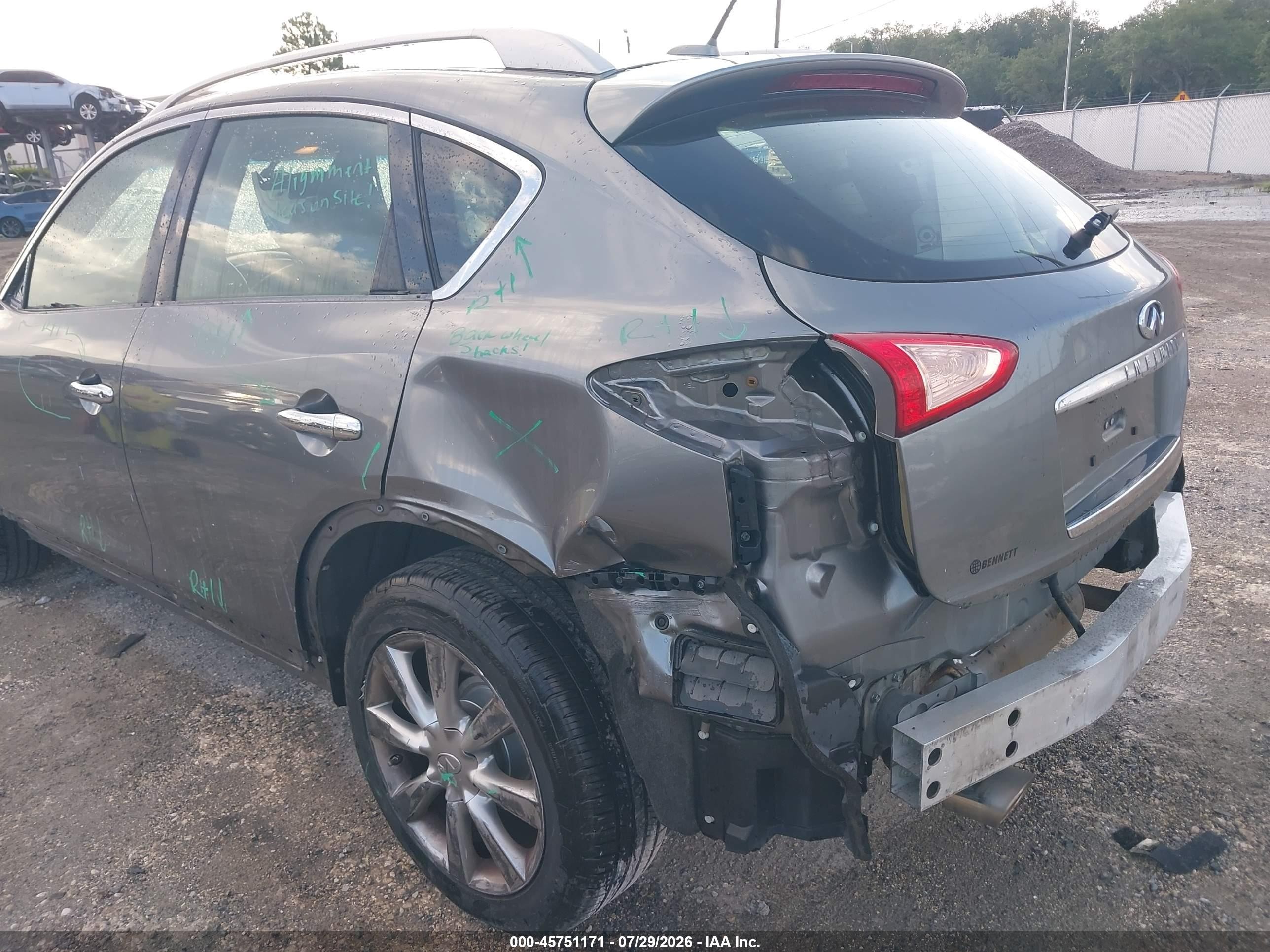 2017 Infiniti Qx50 VIN JN1BJ0RR4HM415336 IAAI salvage auction — Rear End, Rebuildable (Florida), sold $1,900 on 2026-08-29 (photo 6)