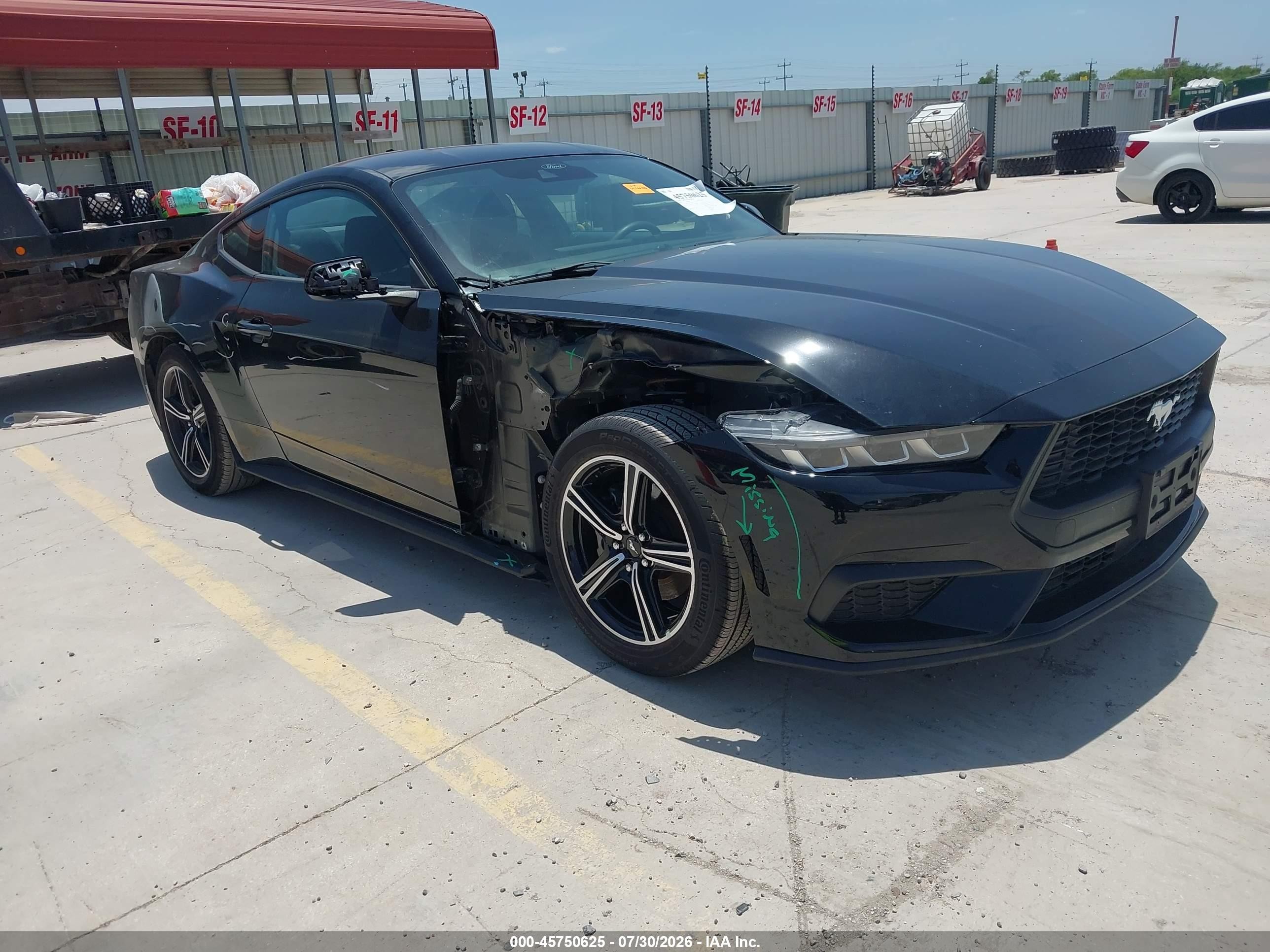 2024 Ford Mustang VIN 1FA6P8TH7R5140428 IAAI salvage auction — Side, Original (Texas), sold $17,100 on 2026-09-25 (photo 1)