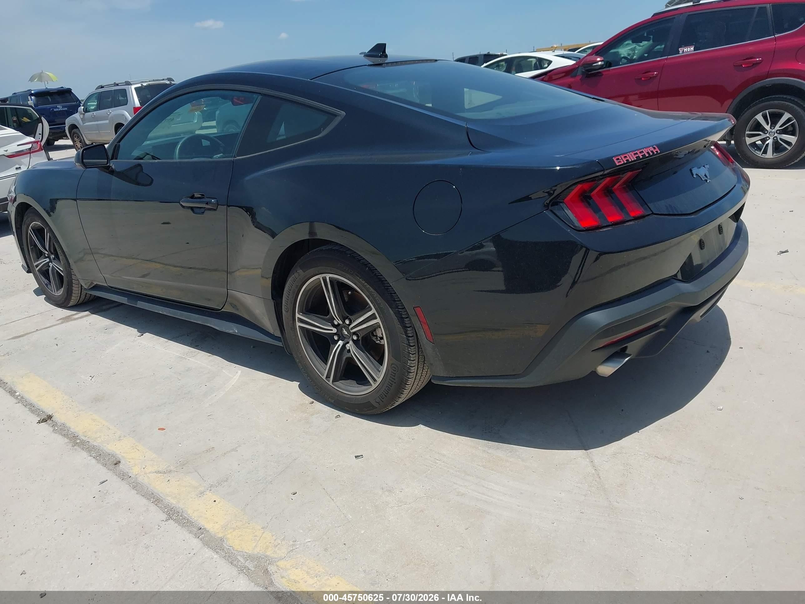 2024 Ford Mustang VIN 1FA6P8TH7R5140428 IAAI salvage auction — Side, Original (Texas), sold $17,100 on 2026-09-25 (photo 3)
