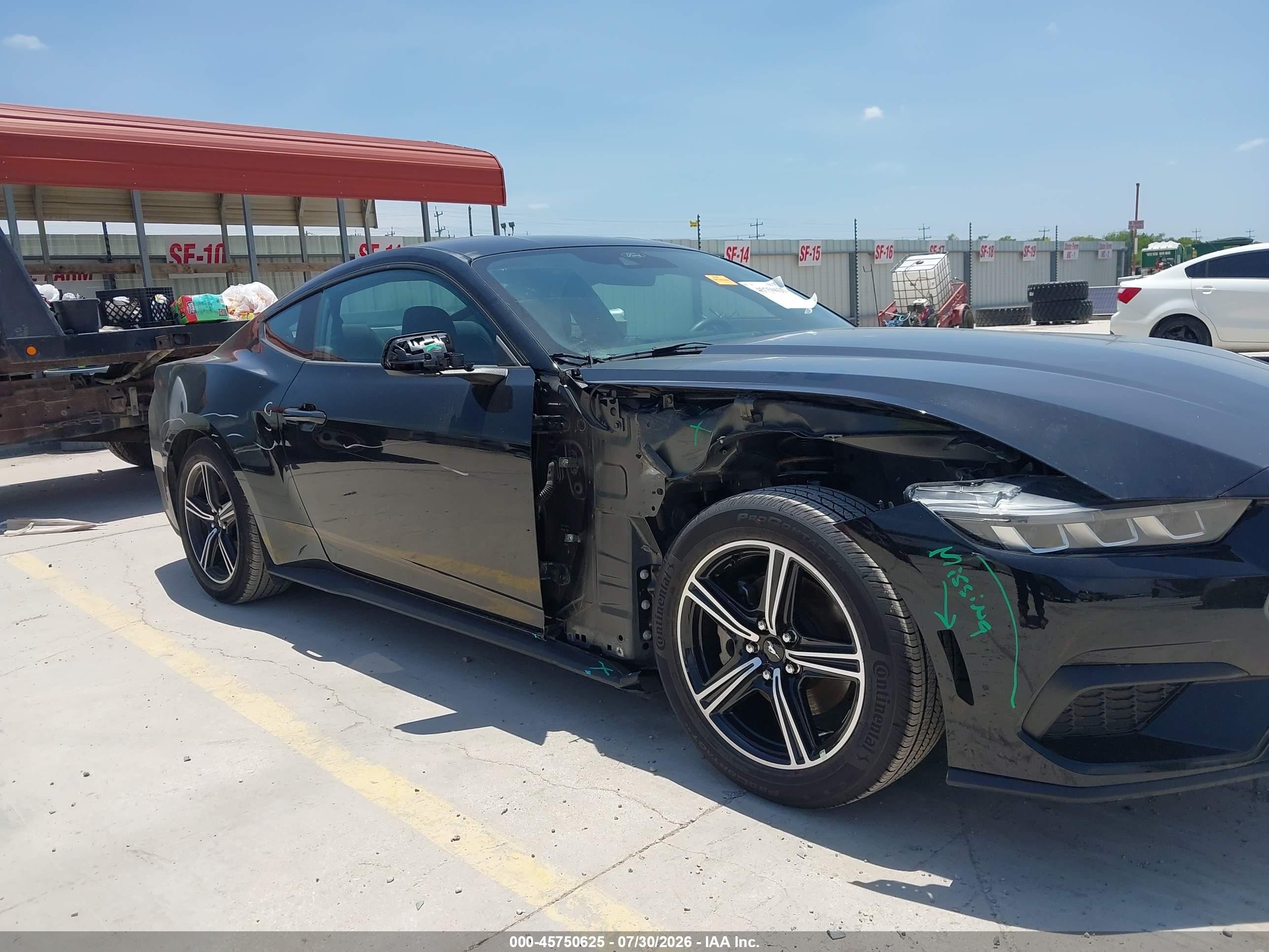 2024 Ford Mustang VIN 1FA6P8TH7R5140428 IAAI salvage auction — Side, Original (Texas), sold $17,100 on 2026-09-25 (photo 6)