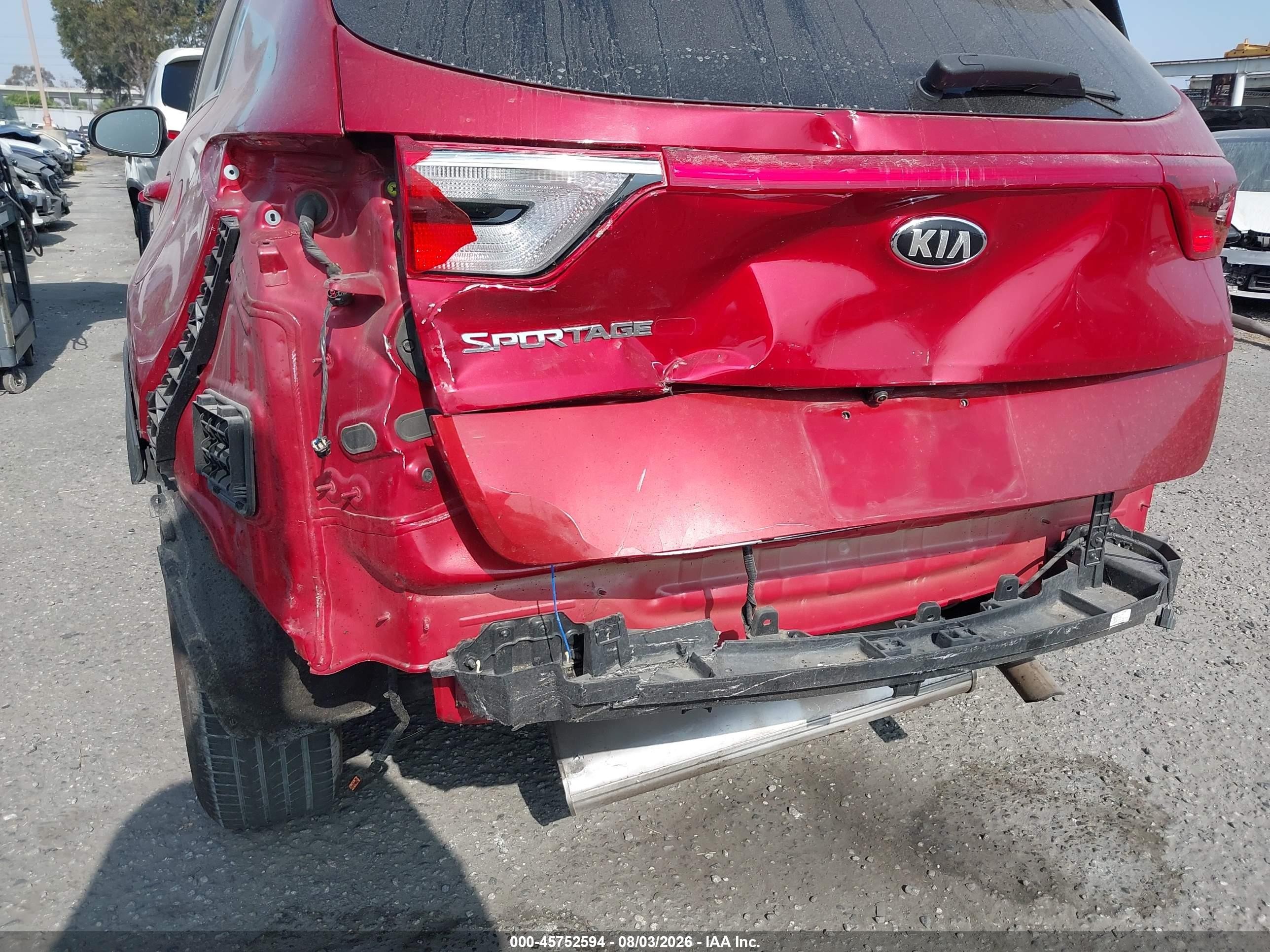2019 Kia Sportage VIN KNDPM3AC6K7545305 IAAI salvage auction — Rear End, Salvage Certificate (California), sold $1,650 on 2026-09-13 (photo 6)