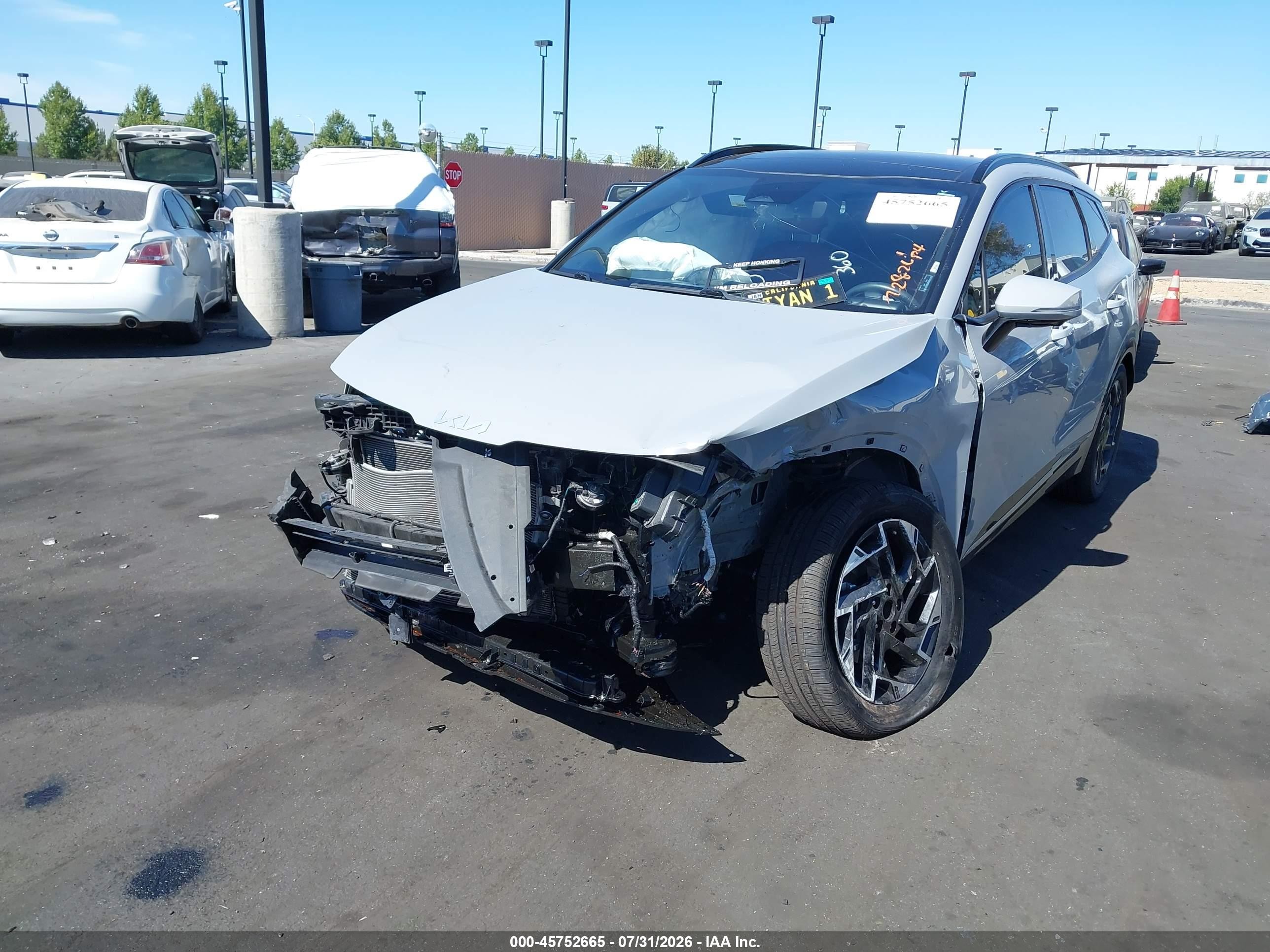 2023 Kia Sportage VIN 5XYK53AFXPG088672 IAAI salvage auction — Front End, Salvage Certificate (California), sold $3,550 on 2026-09-13 (photo 6)