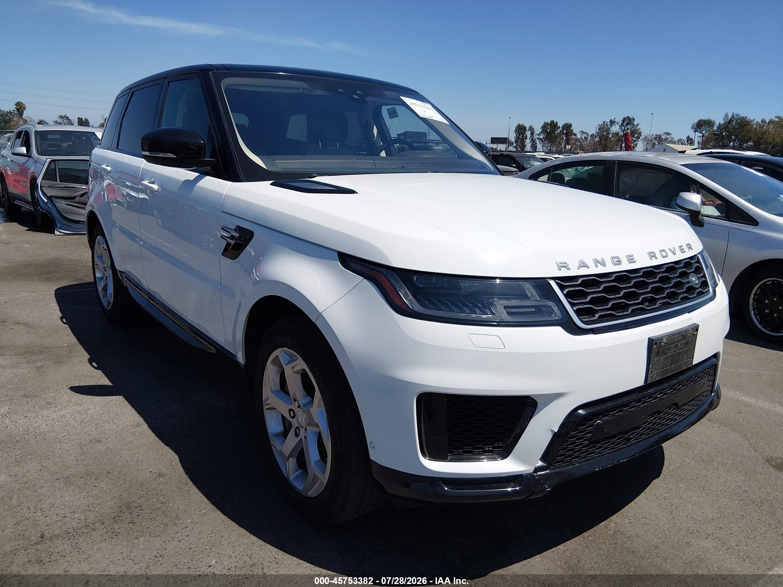 2019 Land Rover Range Rover Sport VIN SALWR2RU8KA863040 — IAAI salvage auction photo