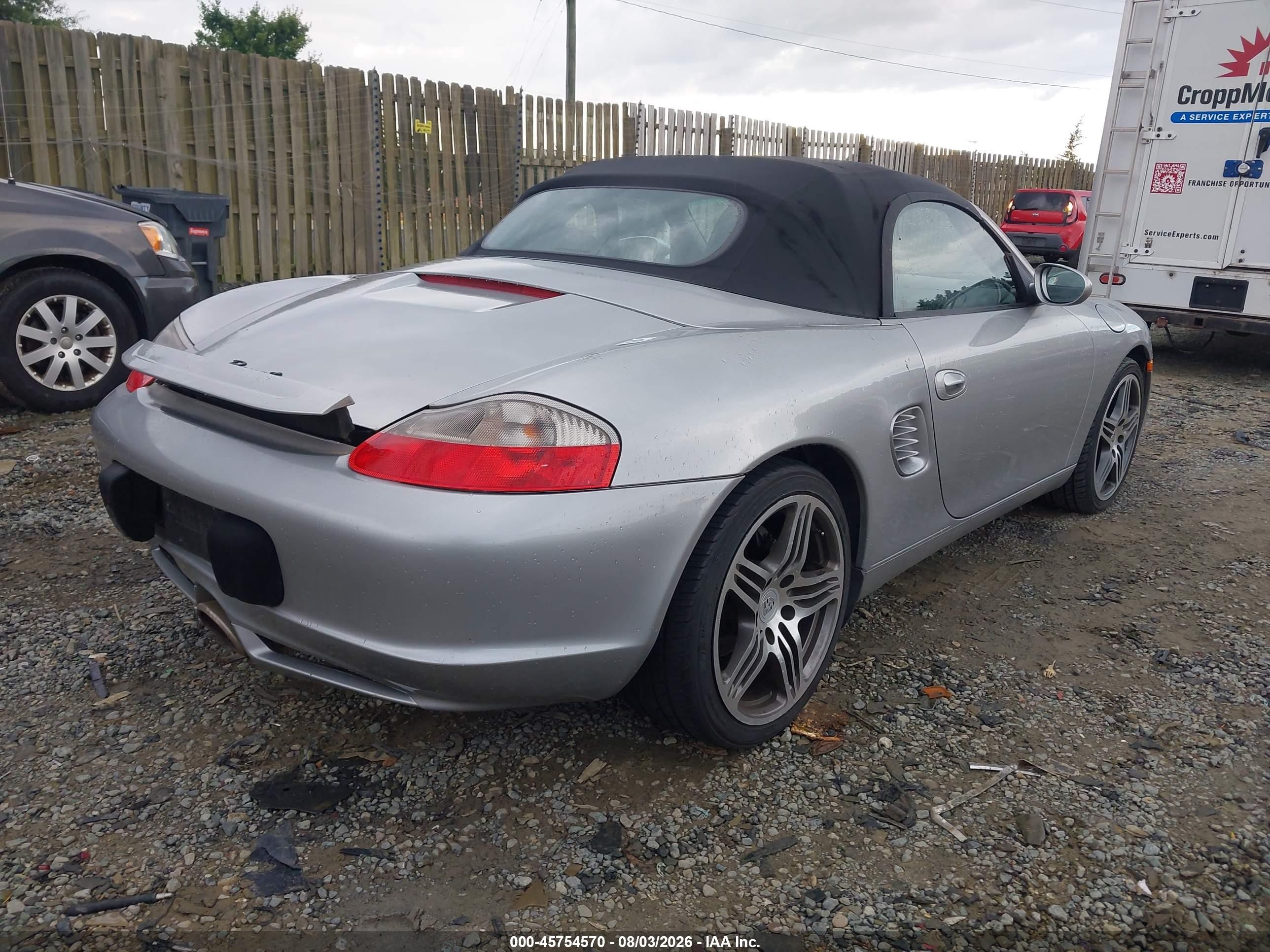 2003 Porsche Boxster VIN WP0CA29873U621439 IAAI salvage auction — Unknown, Salvage (Virginia), sold $2,025 on 2026-09-08 (photo 4)