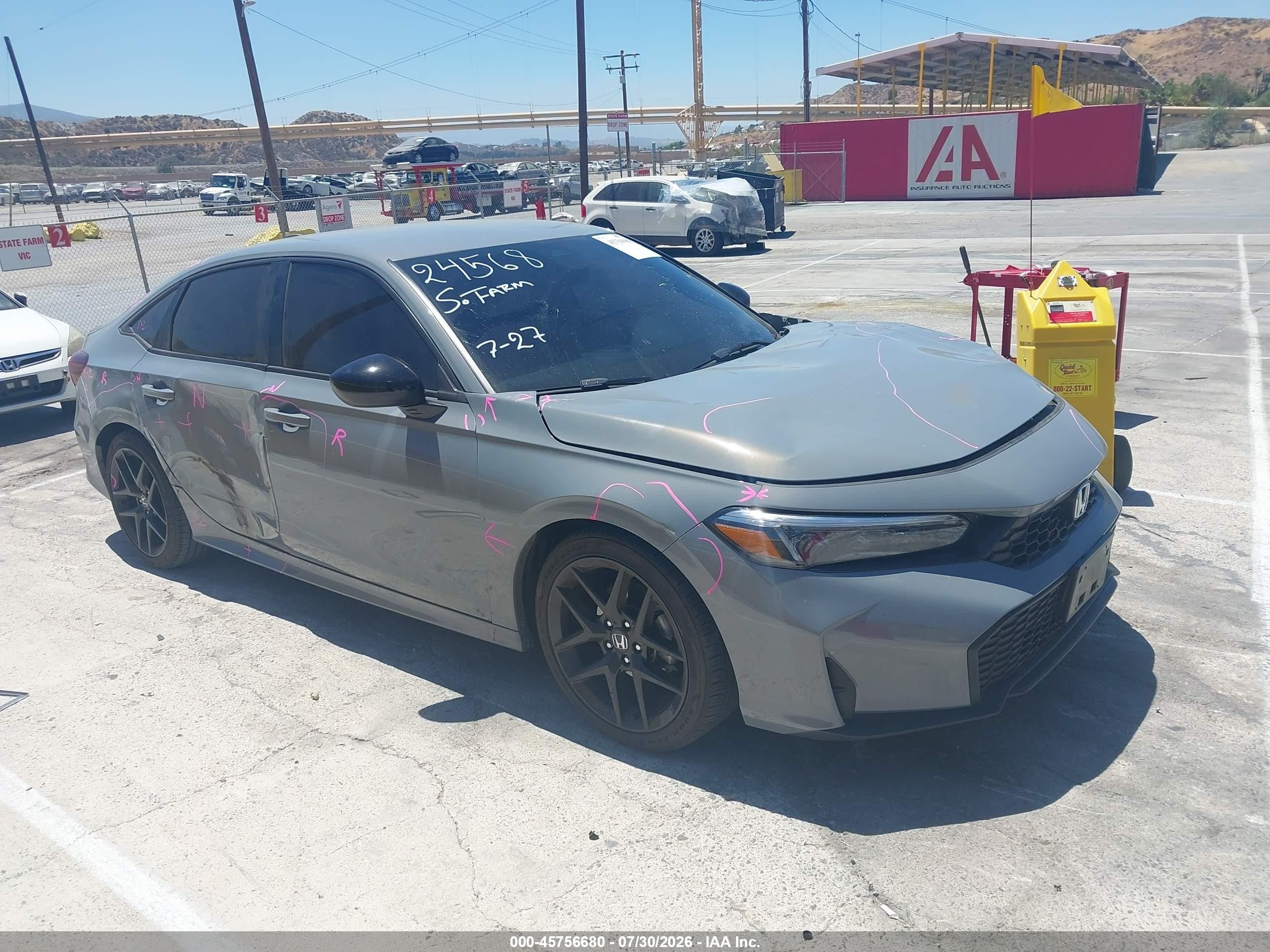 2026 Honda Civic VIN 2HGFE2F52TH508613 IAAI salvage auction — Unknown, Salvage (California), sold $7,900 on 2026-09-07 (photo 1)