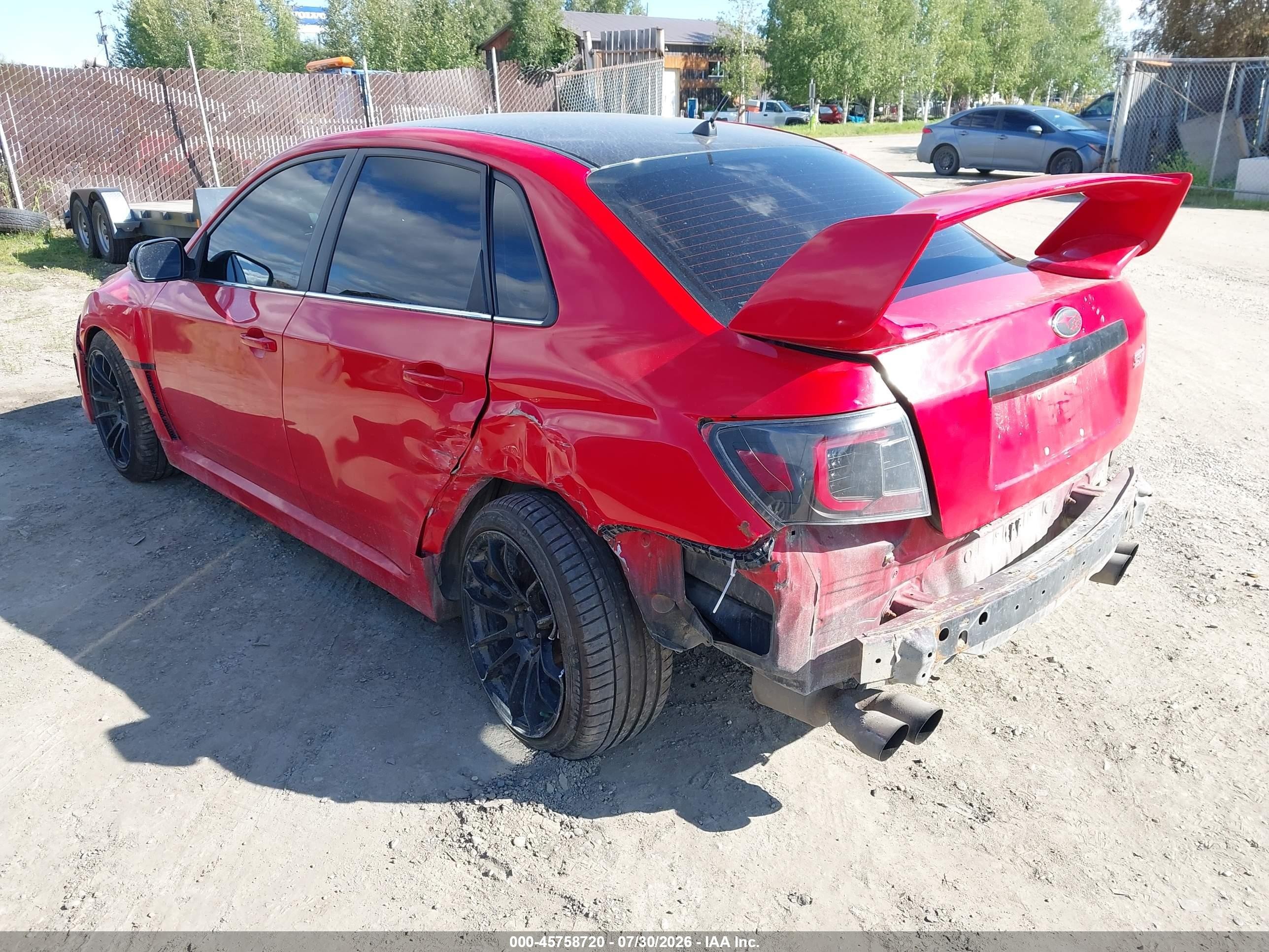 2012 Subaru Impreza wrx sti VIN JF1GV8J60CL026897 IAAI salvage auction — Rear End, Bill Of Sale (Alaska), sold $3,050 on 2026-10-06 (photo 3)