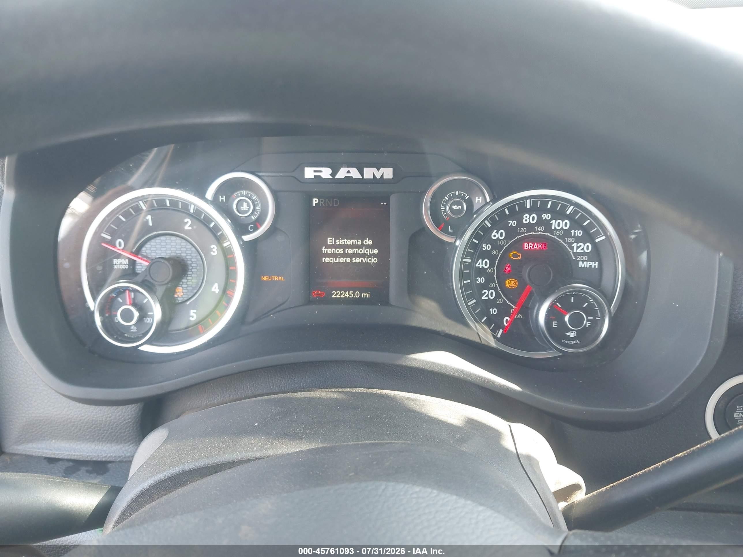 2024 Ram 2500 VIN 3C6UR5CL7RG279019 IAAI salvage auction — Unknown, Salvage (California), sold $22,150 on 2026-08-17 (photo 7)