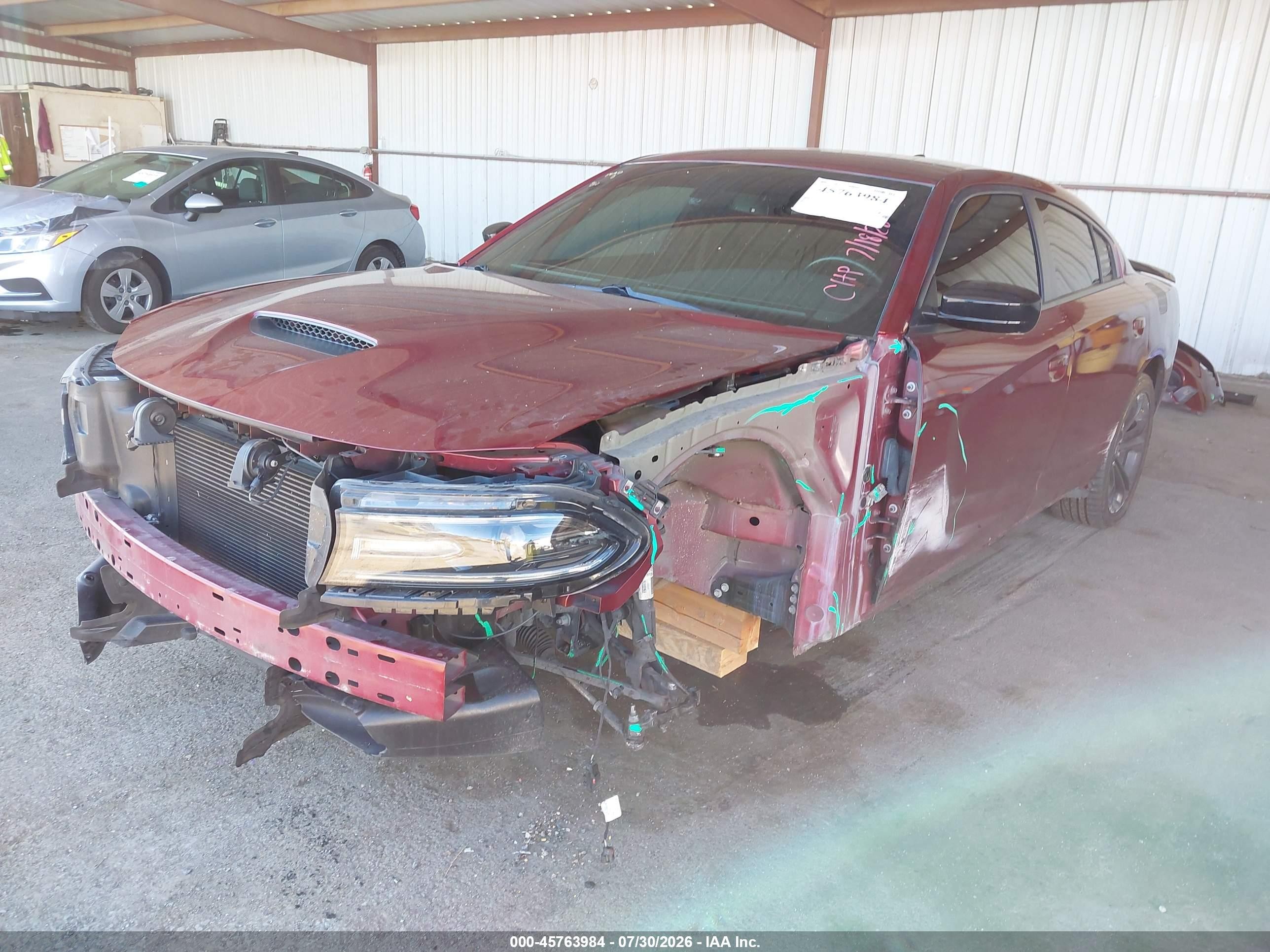 2021 Dodge Charger VIN 2C3CDXCT6MH594907 IAAI salvage auction — Unknown, Salvage (California), sold $6,500 on 2026-09-06 (photo 2)