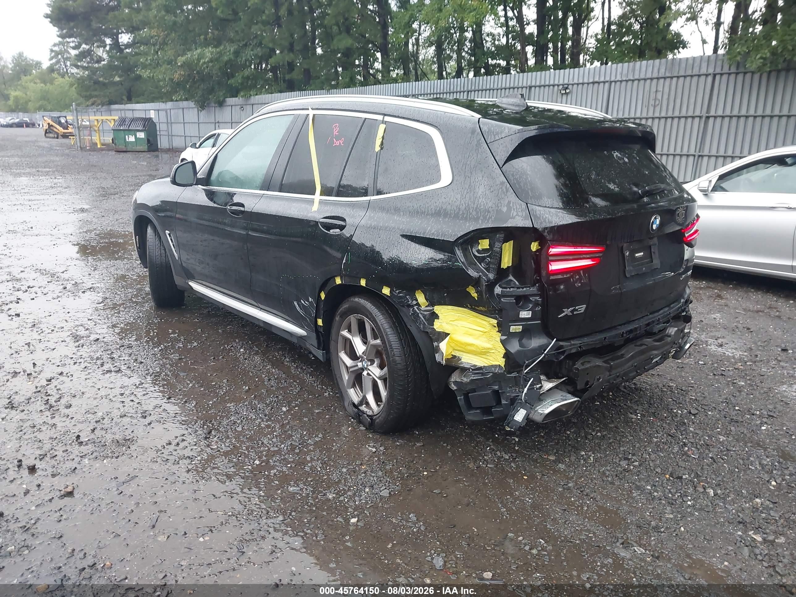 2022 BMW X3 VIN 5UX53DP08N9J50689 IAAI salvage auction — Rear End, Salvage (New Jersey), sold $12,500 on 2026-09-05 (photo 3)