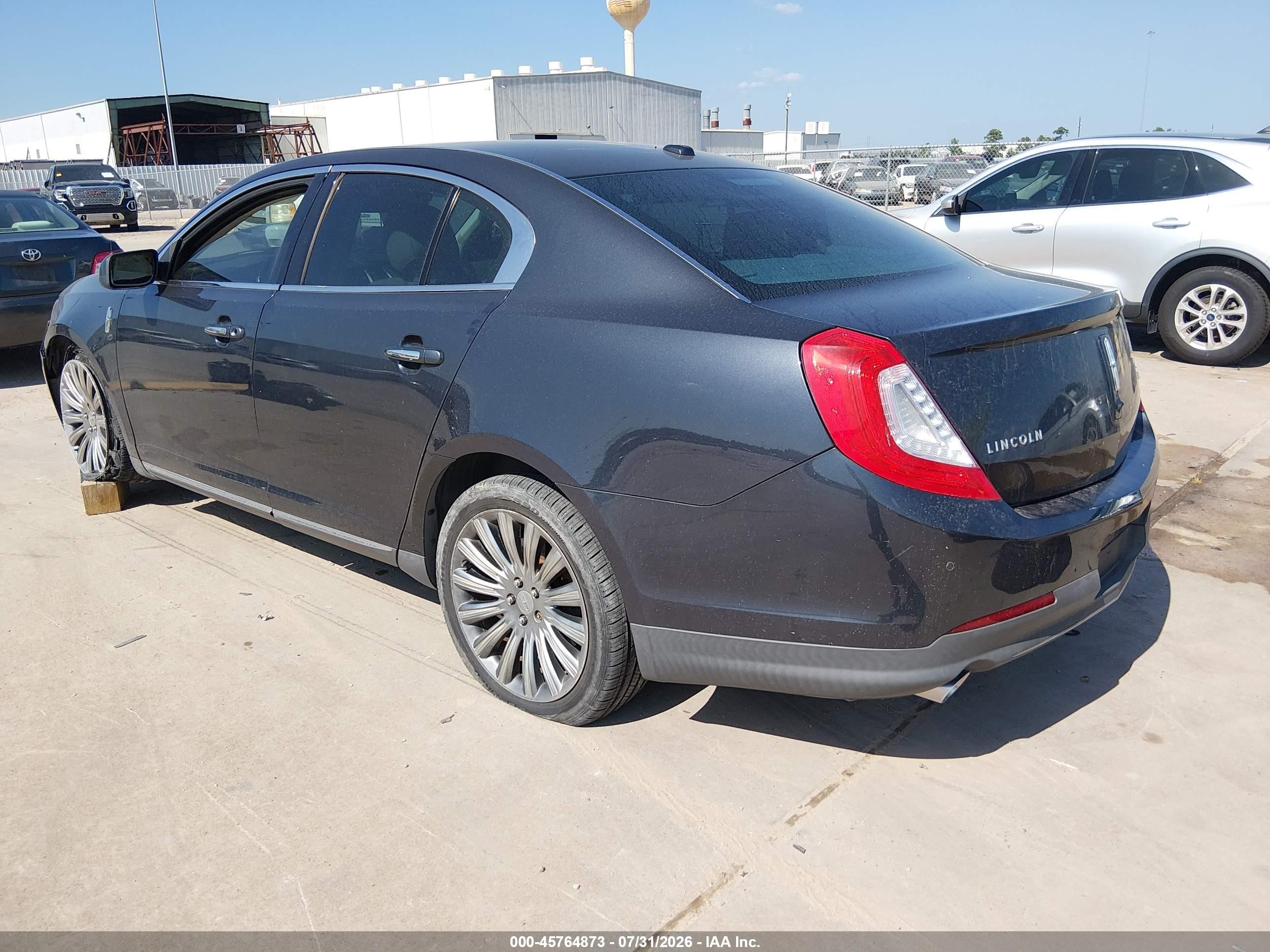 2013 Lincoln Mks VIN 1LNHL9DK0DG616963 IAAI salvage auction — Unknown, Wait Title, sold $1,750 on 2026-09-20 (photo 3)