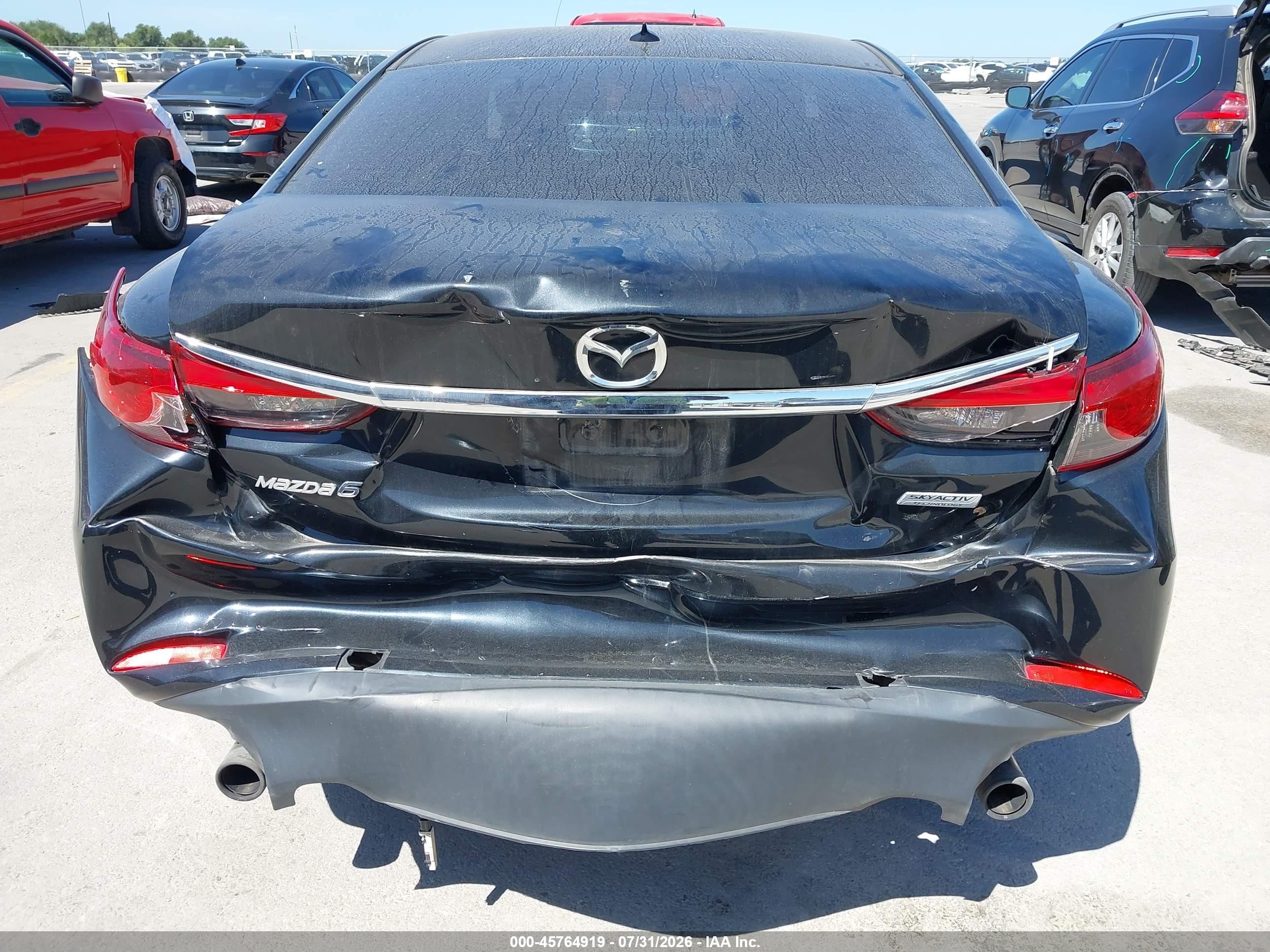 2016 Mazda 6 VIN JM1GJ1V58G1465040 IAAI salvage auction — Rear End, Original (Texas), sold $2,450 on 2026-09-02 (photo 6)